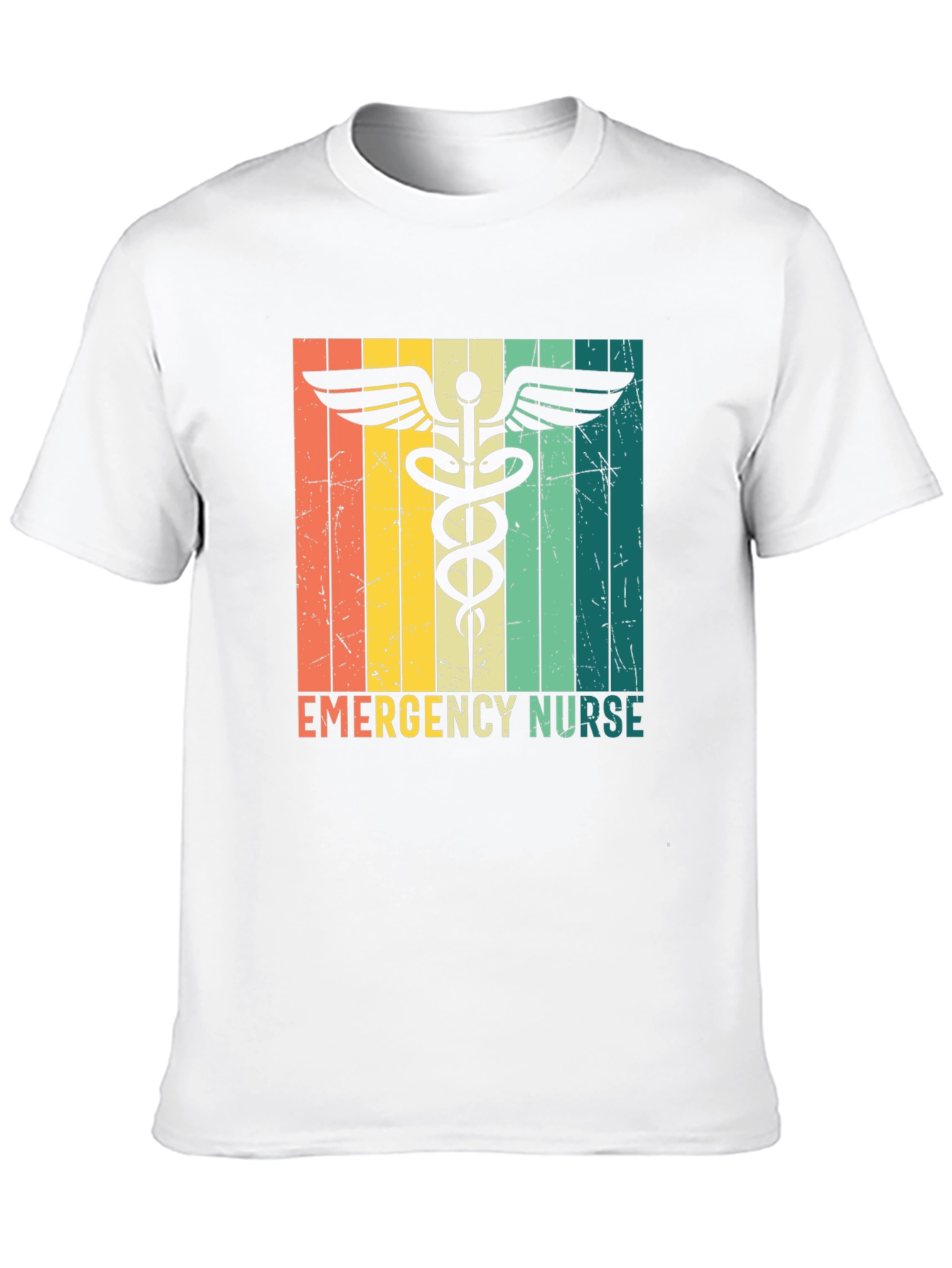 Black Emergency Nurse Retro T-Shirt view 10