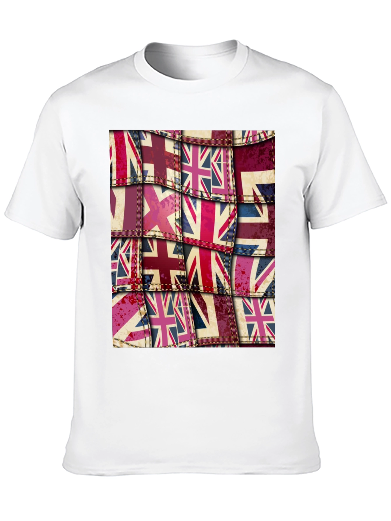 Black Union Jack Flag Patchwork Graphic Tee view 10