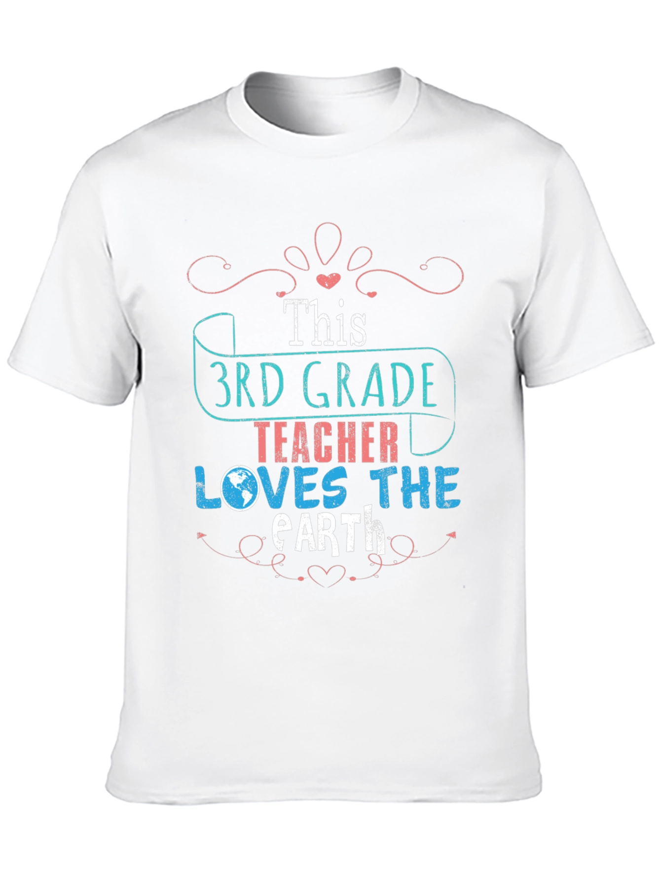 Black 3rd Grade Teacher Earth Day T-Shirt view 10