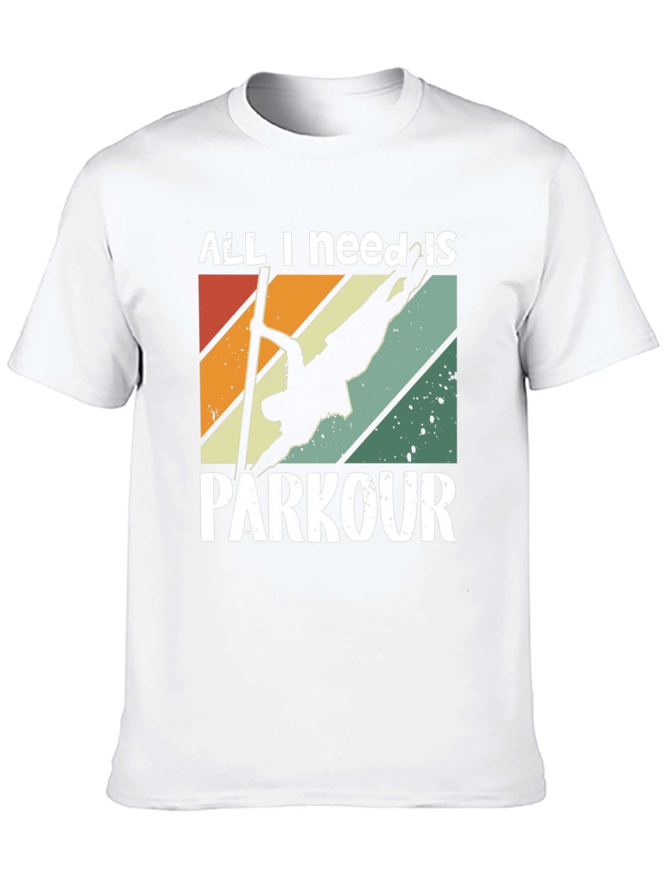 Black All I Need Is Parkour T-Shirt - Retro Style view 10