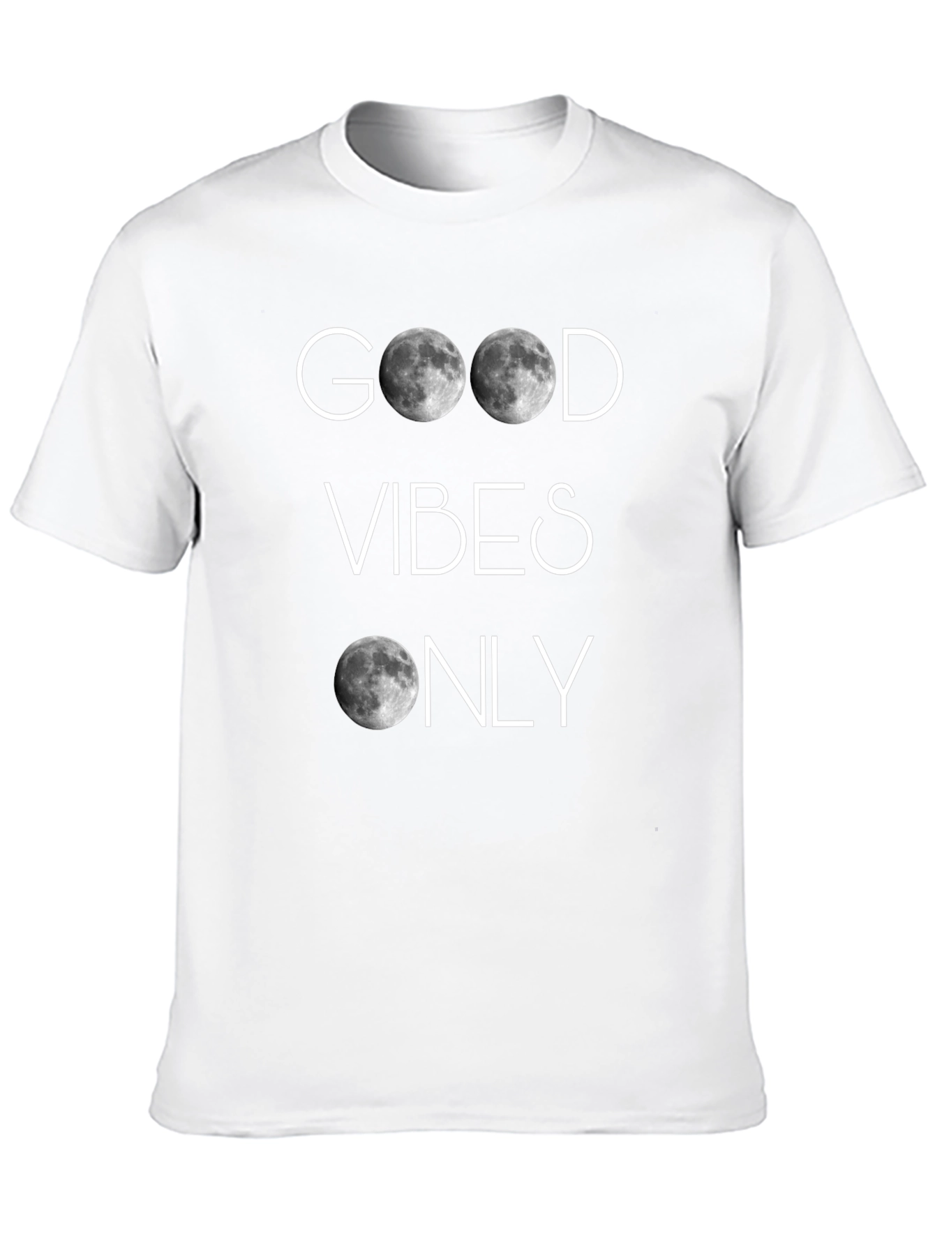 Black Good Vibes Only Moon T-Shirt view 10