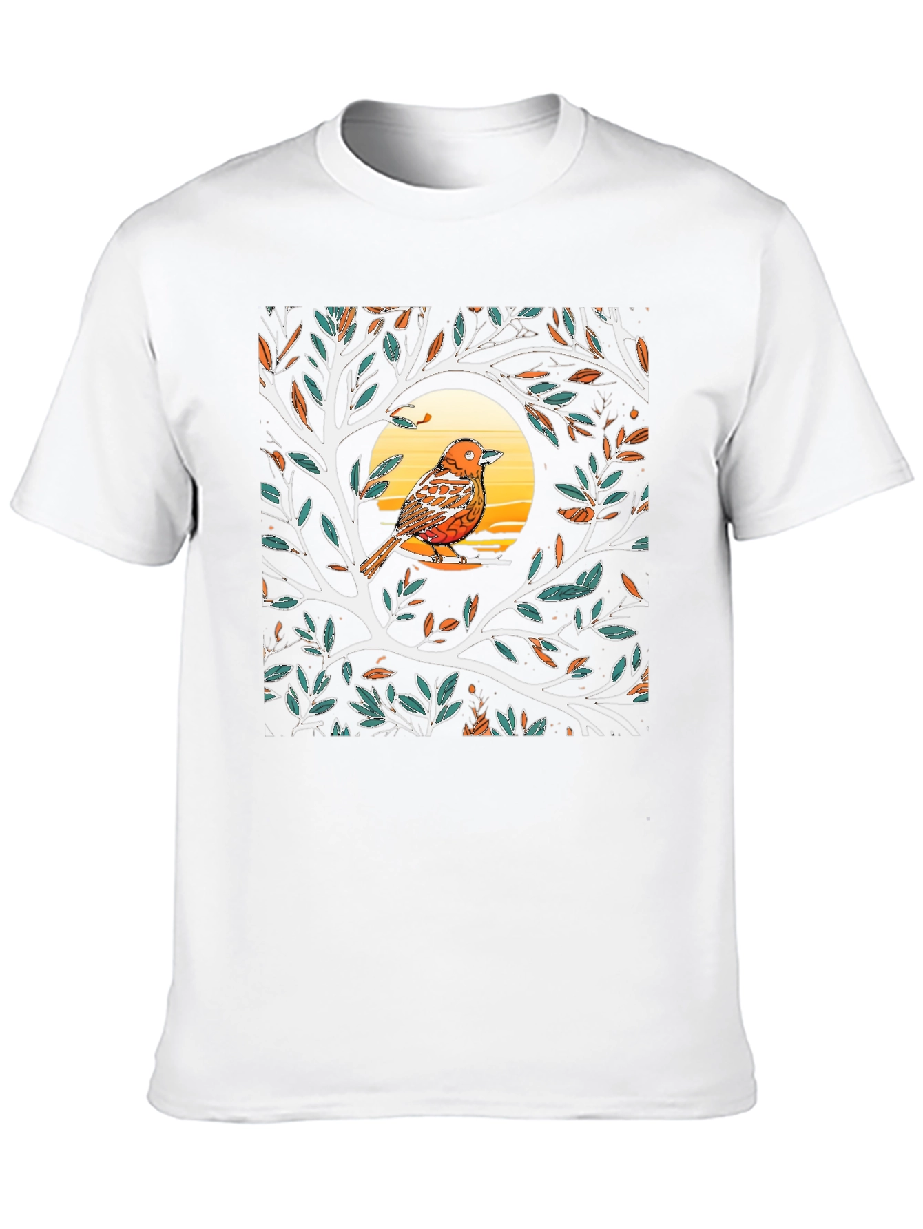 Black Bird on Branch Graphic Tee - Black Casual T-Shirt view 10