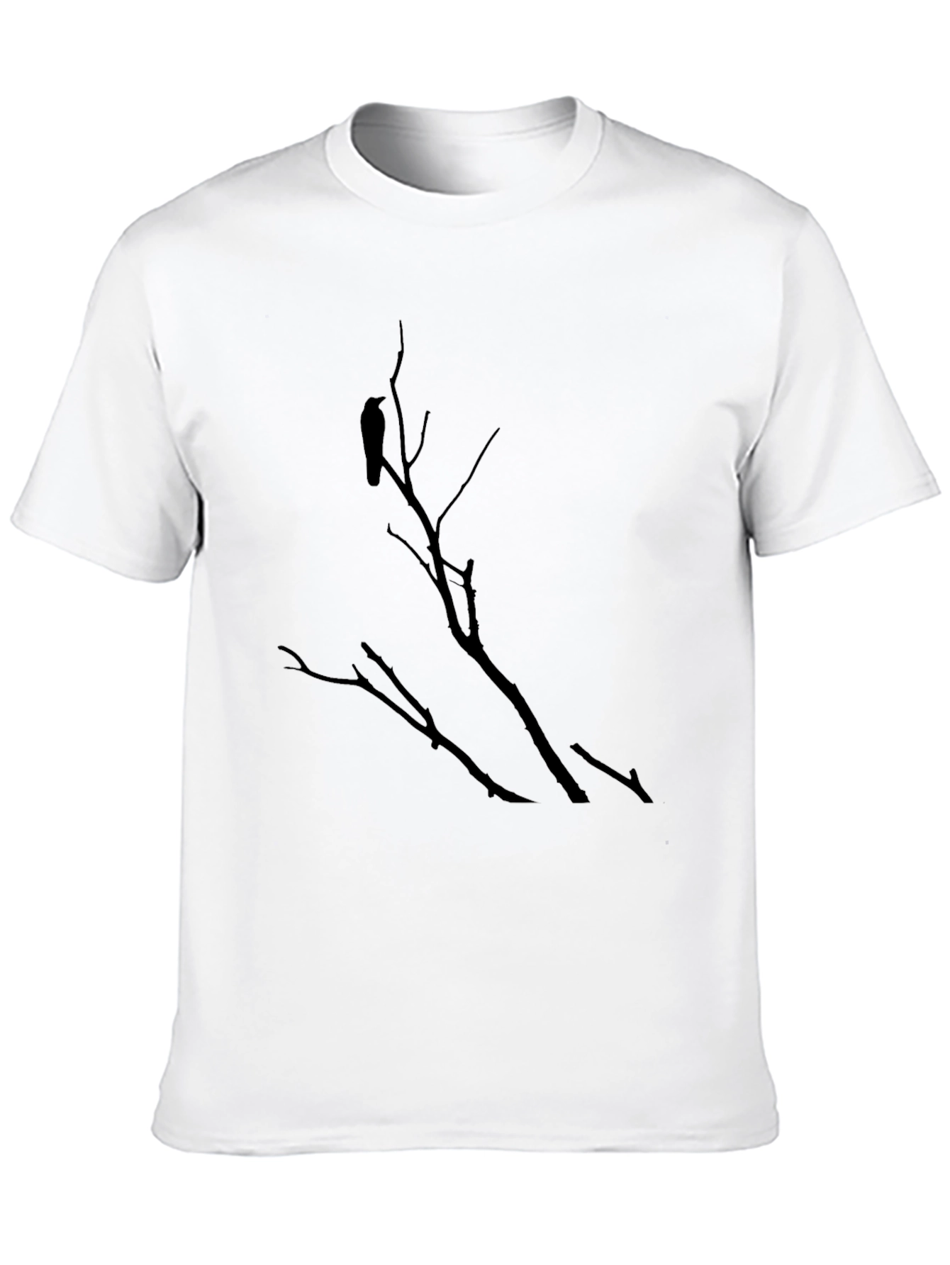Black Raven on Branch Black Graphic Tee view 10