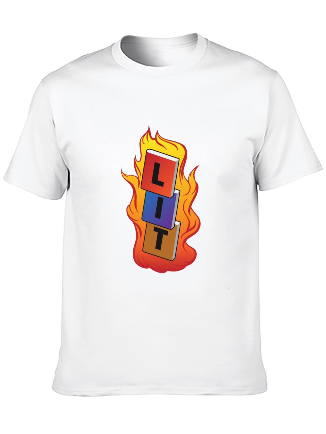 Black LIT T-Shirt - On Fire Graphic Tee view 10