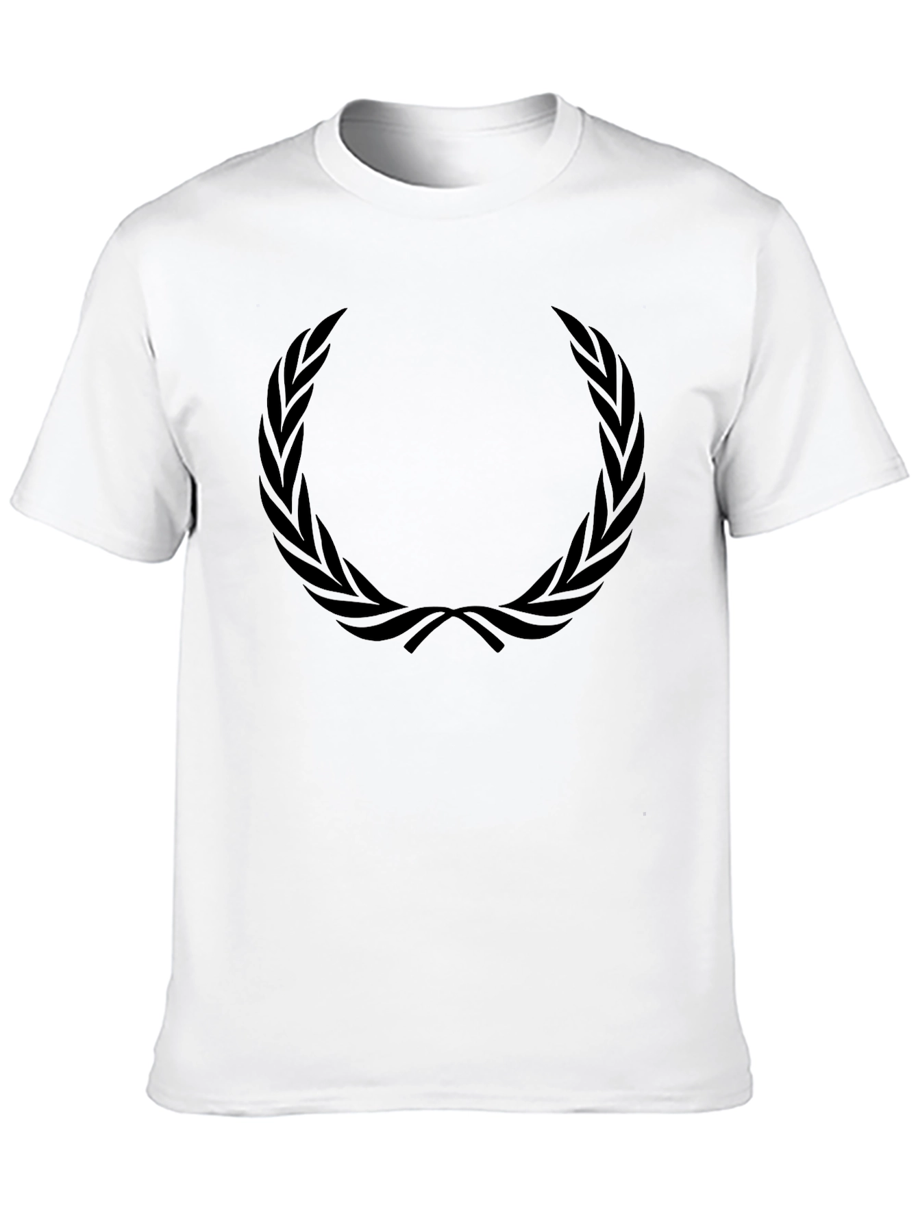 Black Men's Black T-Shirt with Laurel Wreath Graphic view 10