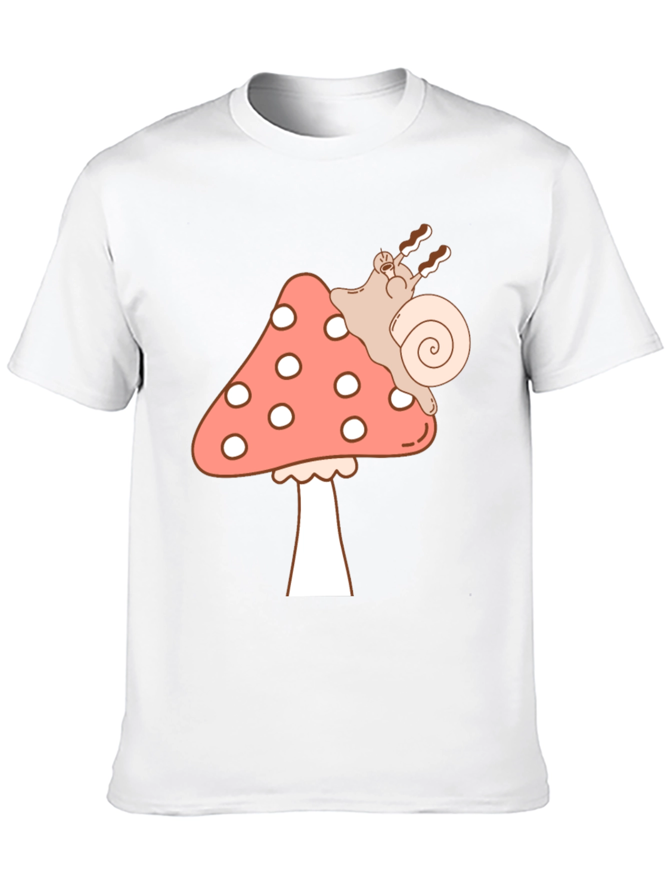 Black Mushroom Snail Graphic Tee - Black Cotton T-Shirt view 10