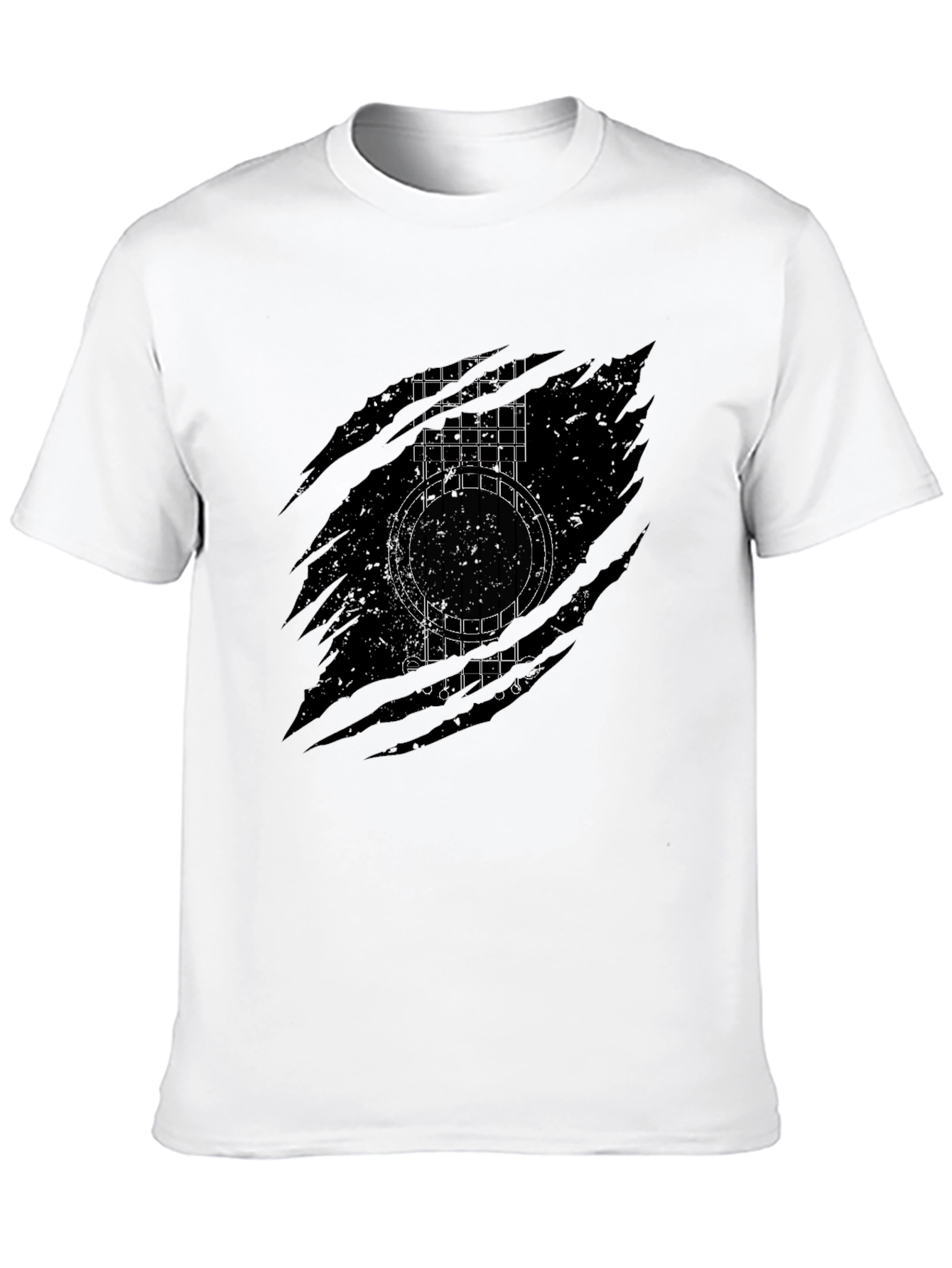 Black Guitar Graphic Black T-Shirt view 10
