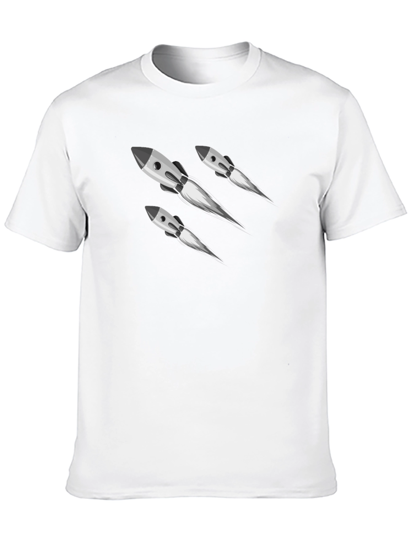 Black Rocket Launch Graphic T-Shirt - Black Crew Neck view 10