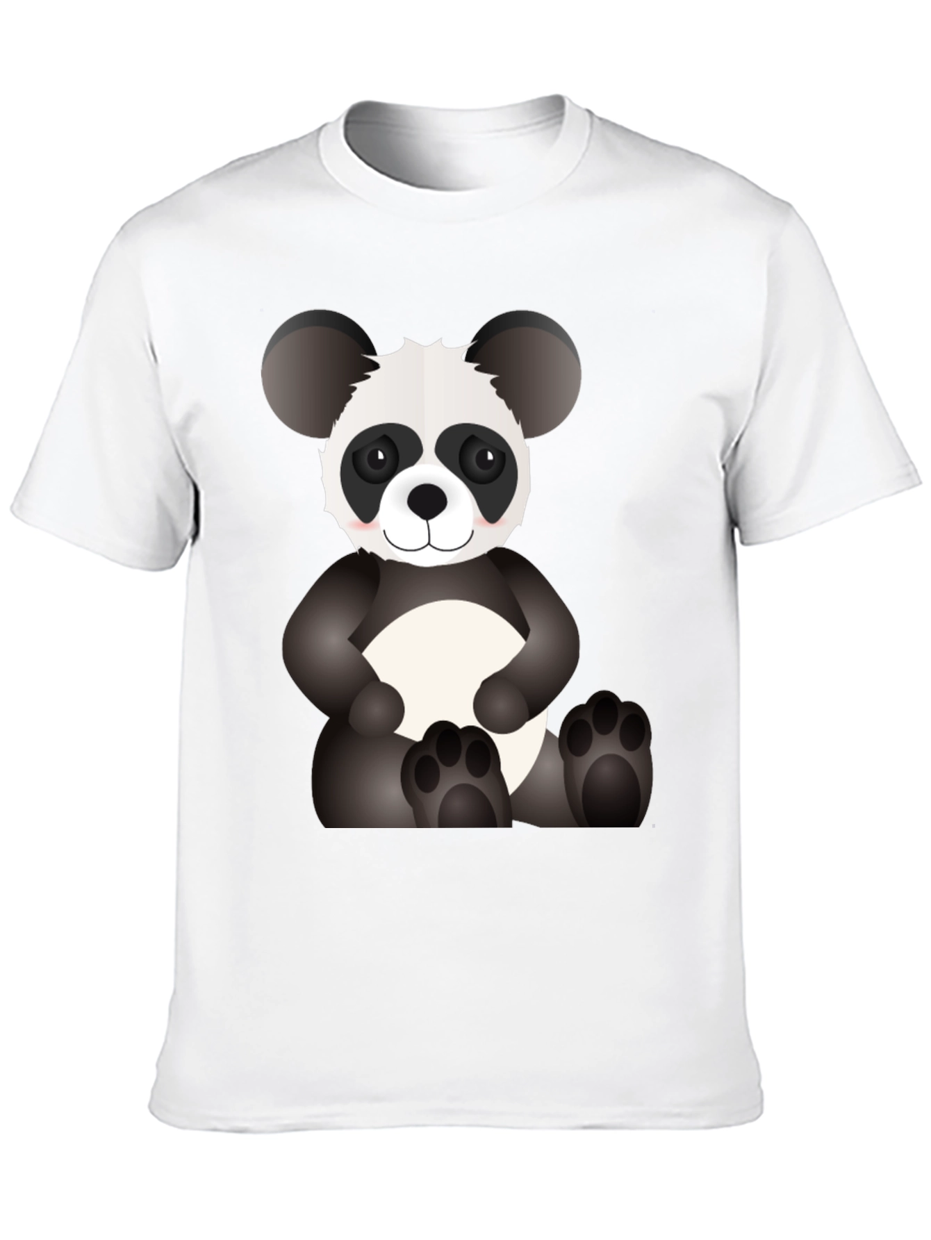 Black Cute Panda Bear Graphic T-Shirt view 10