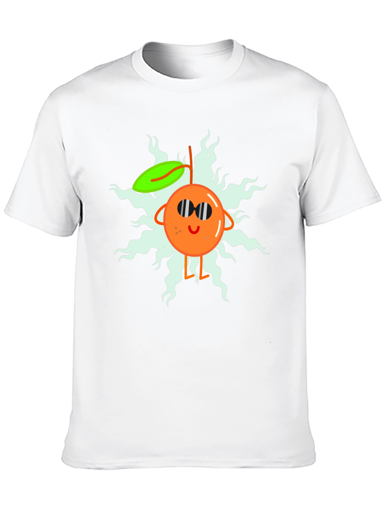 Black Cool Orange Cartoon T-Shirt view 10