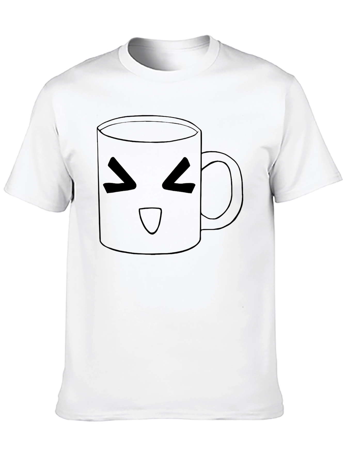 Black Kawaii Coffee Mug Graphic Tee - Black view 10