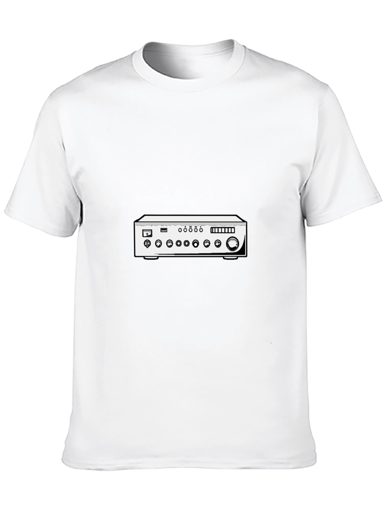 Black Vintage Receiver Graphic Tee - Retro Audio Shirt view 10
