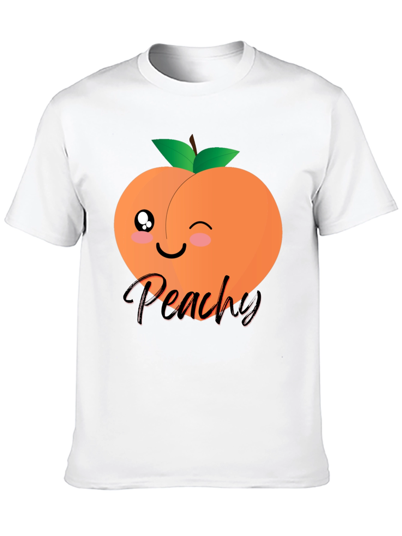 Black Cute Peachy Graphic T-Shirt - Unisex Black Tee view 10