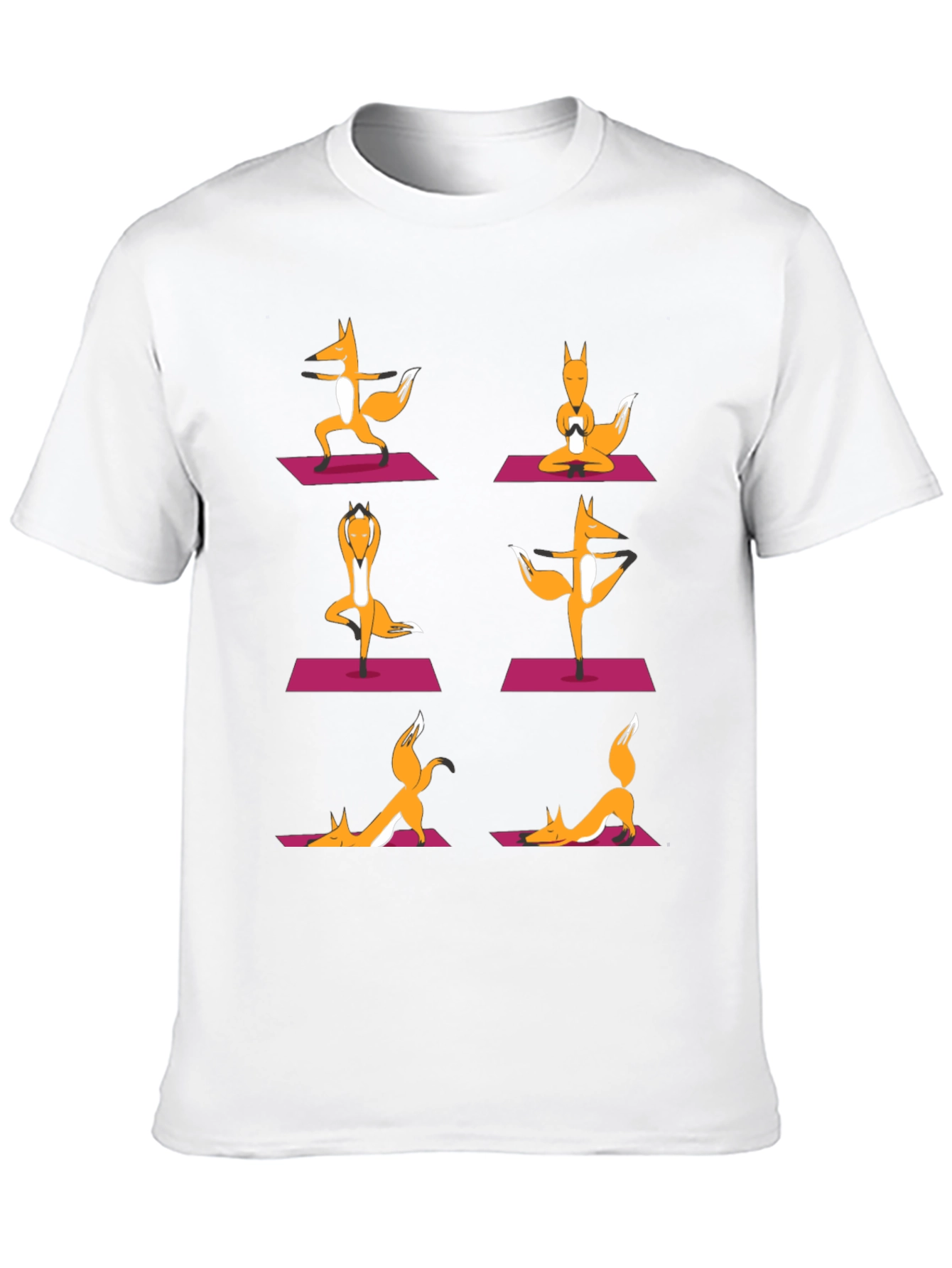 Black Yoga Foxes Graphic T-Shirt - Men's Black Tee view 10