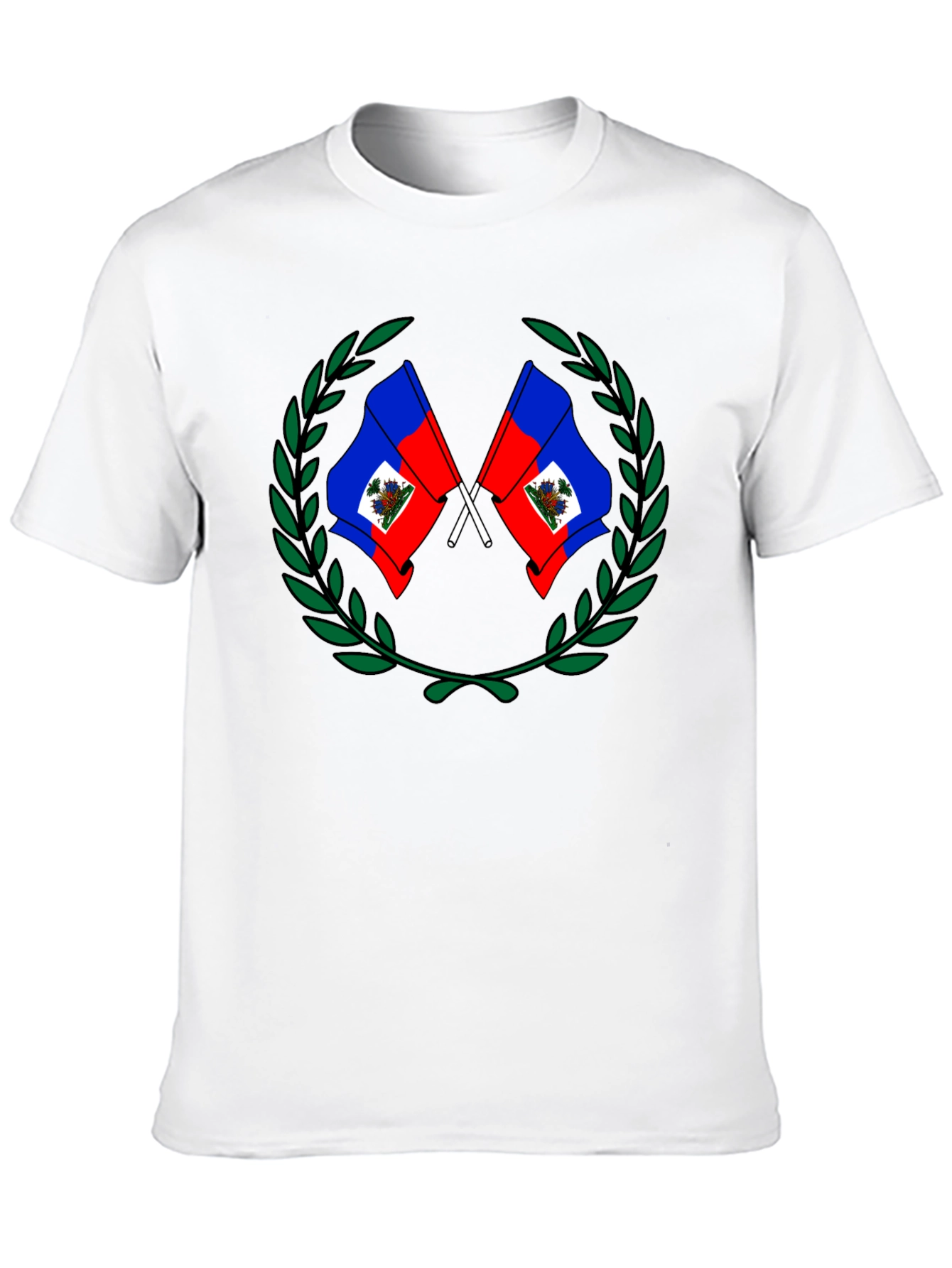Black Haiti Flag Crest Graphic T-Shirt view 10