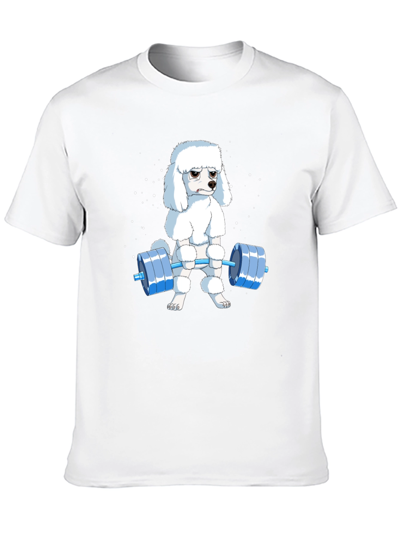 Black Poodle Lifting Weights Graphic T-Shirt - Black view 10