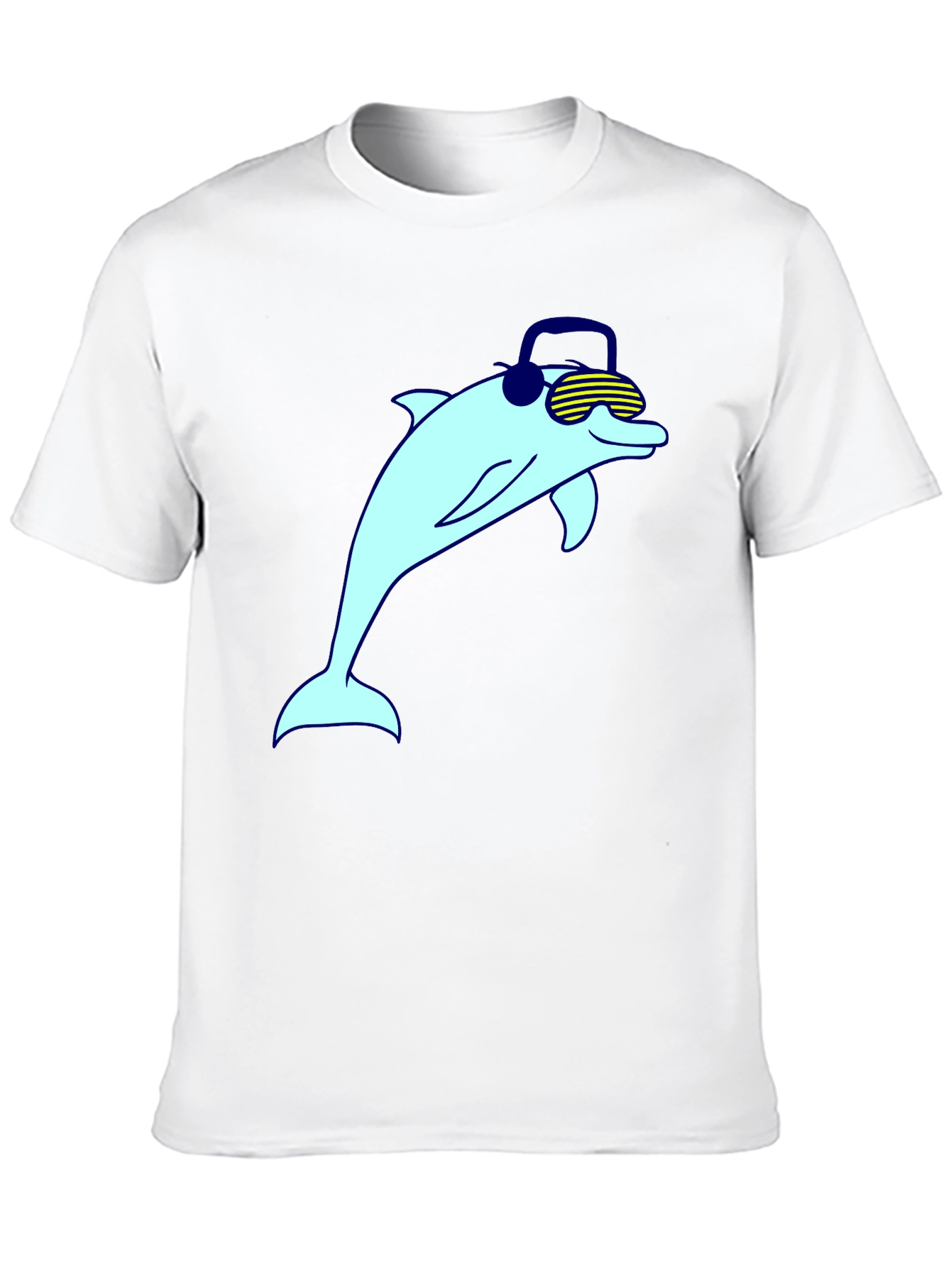 Black Cool Dolphin Graphic Tee - Black Cotton Blend view 10