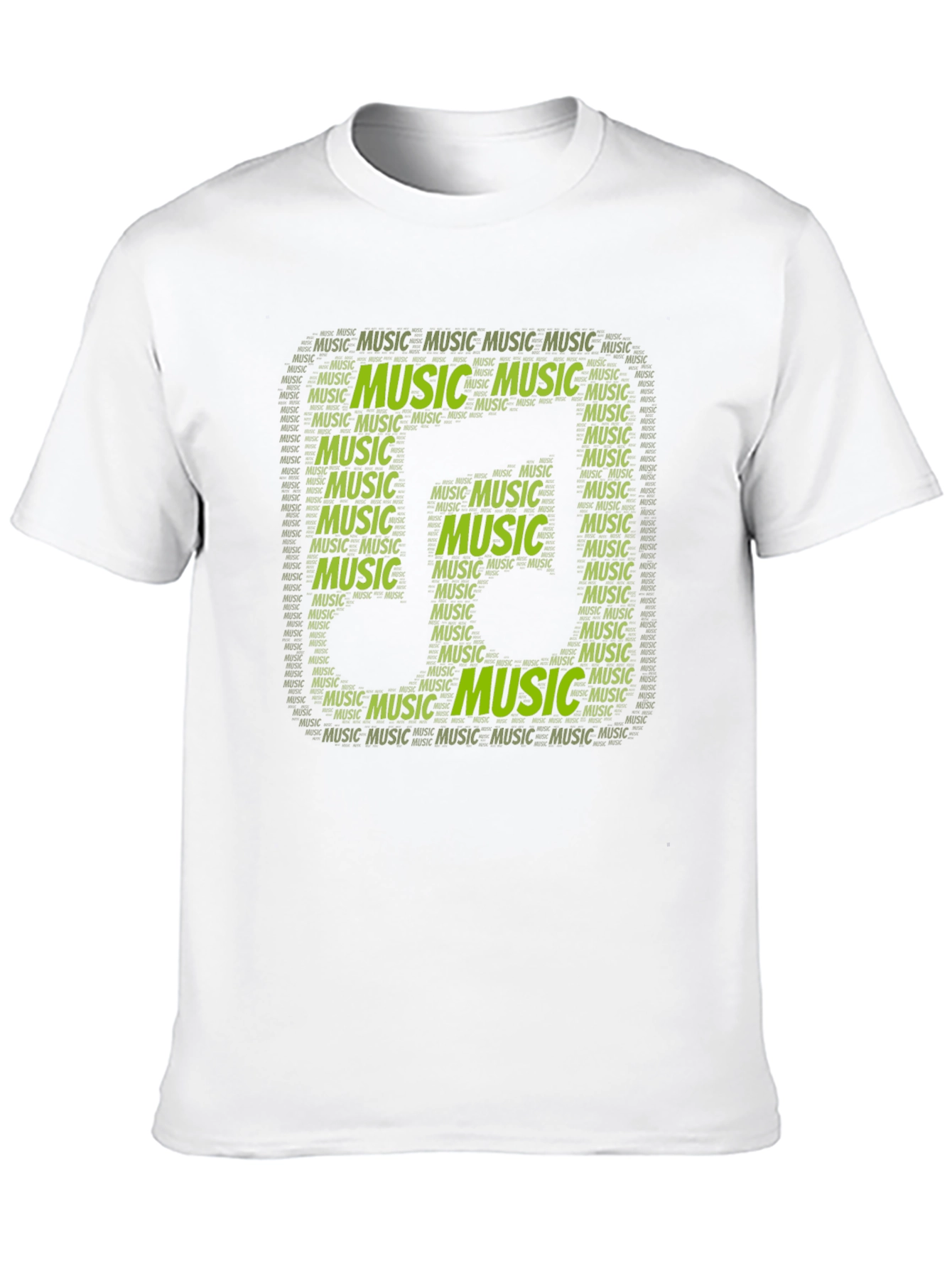 Black Music Note Word Art Graphic Black T-Shirt view 10