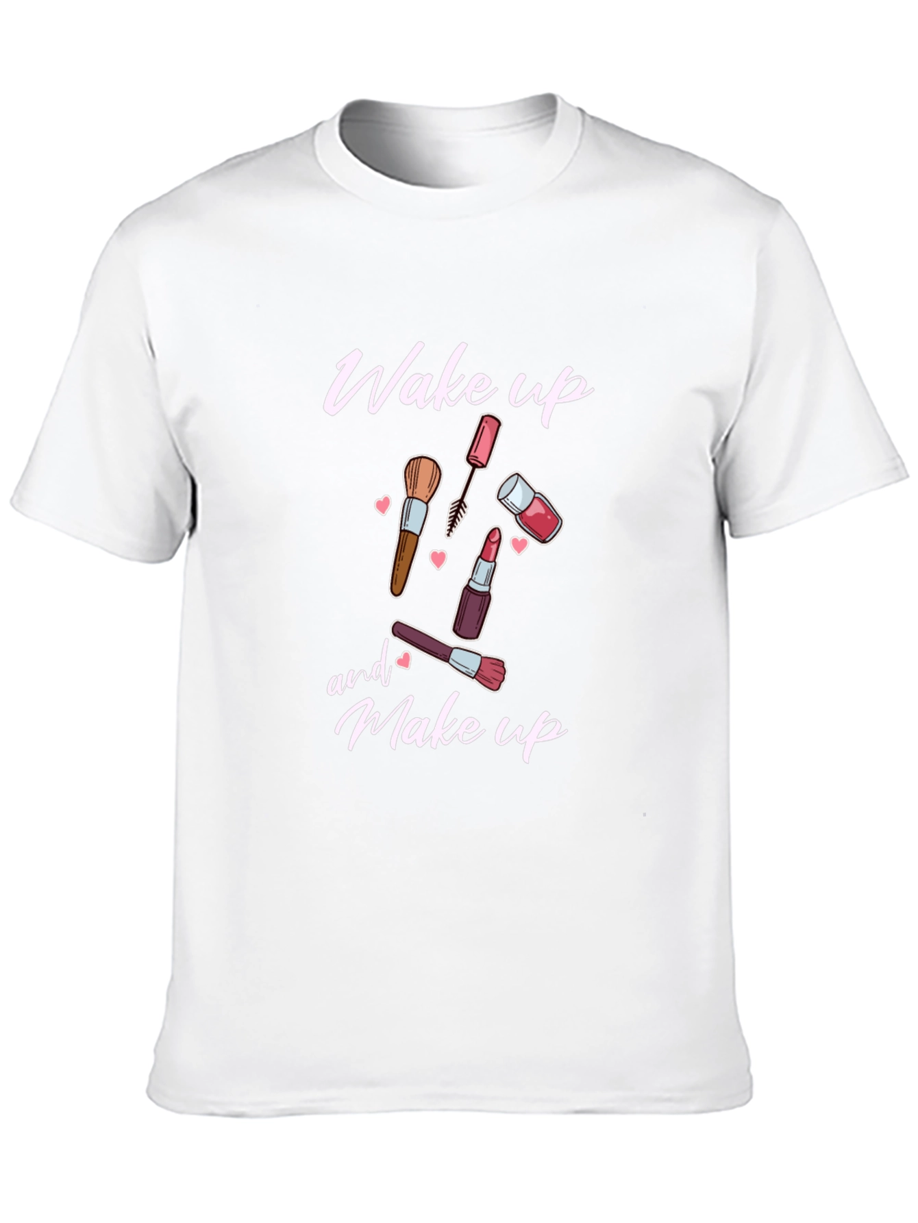 Black Wake Up and Make Up Graphic Tee view 10