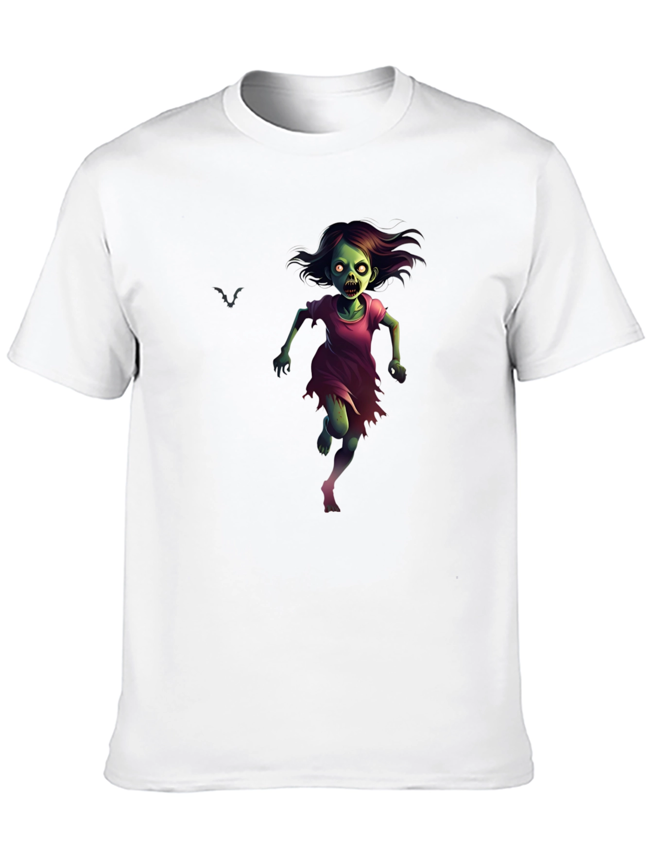 Black Zombie Girl Graphic Tee - Halloween Apparel view 10