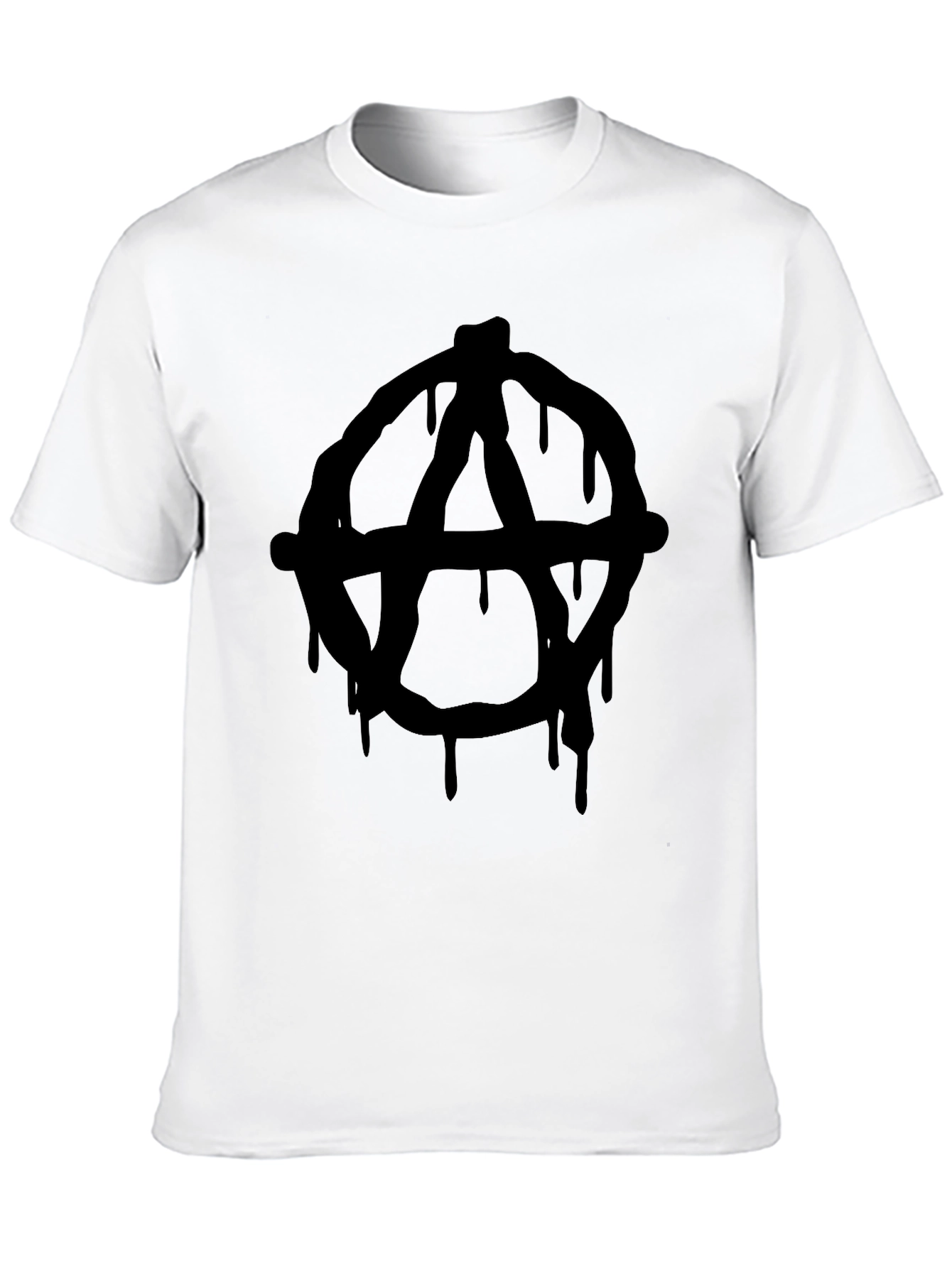 Black Anarchy Drip Black T-Shirt - Edgy & Bold Design view 10