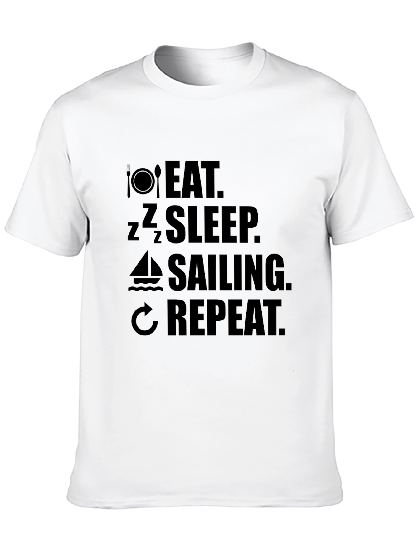 Black Eat Sleep Sailing Repeat T-Shirt view 10