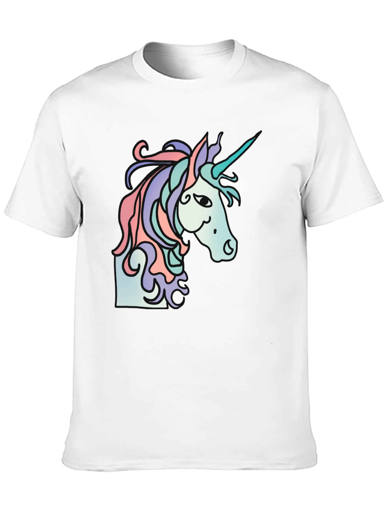 Black Unicorn Graphic Tee - Black Casual T-Shirt view 10