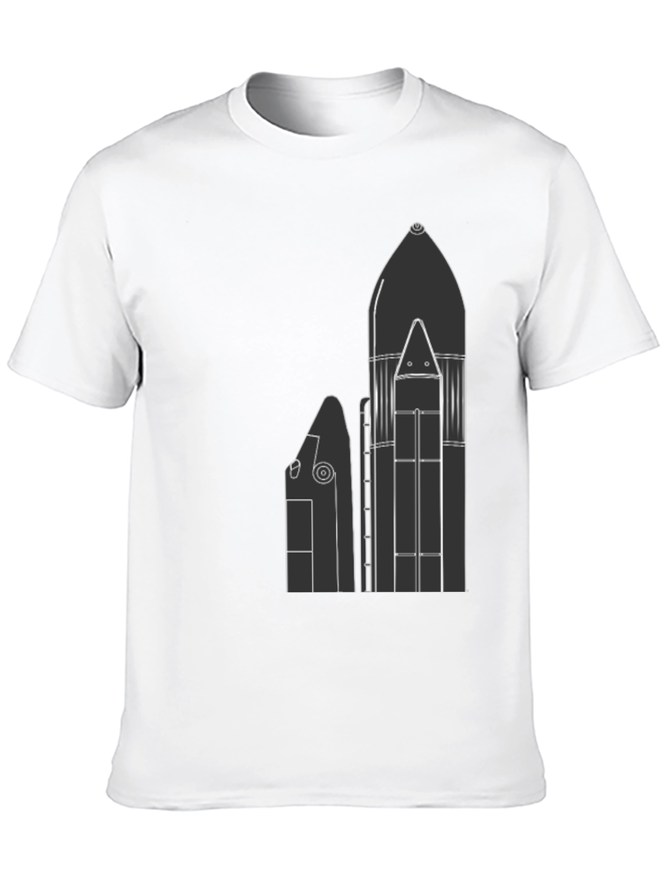 Black Space Shuttle T-Shirt - Black, Graphic Print view 10