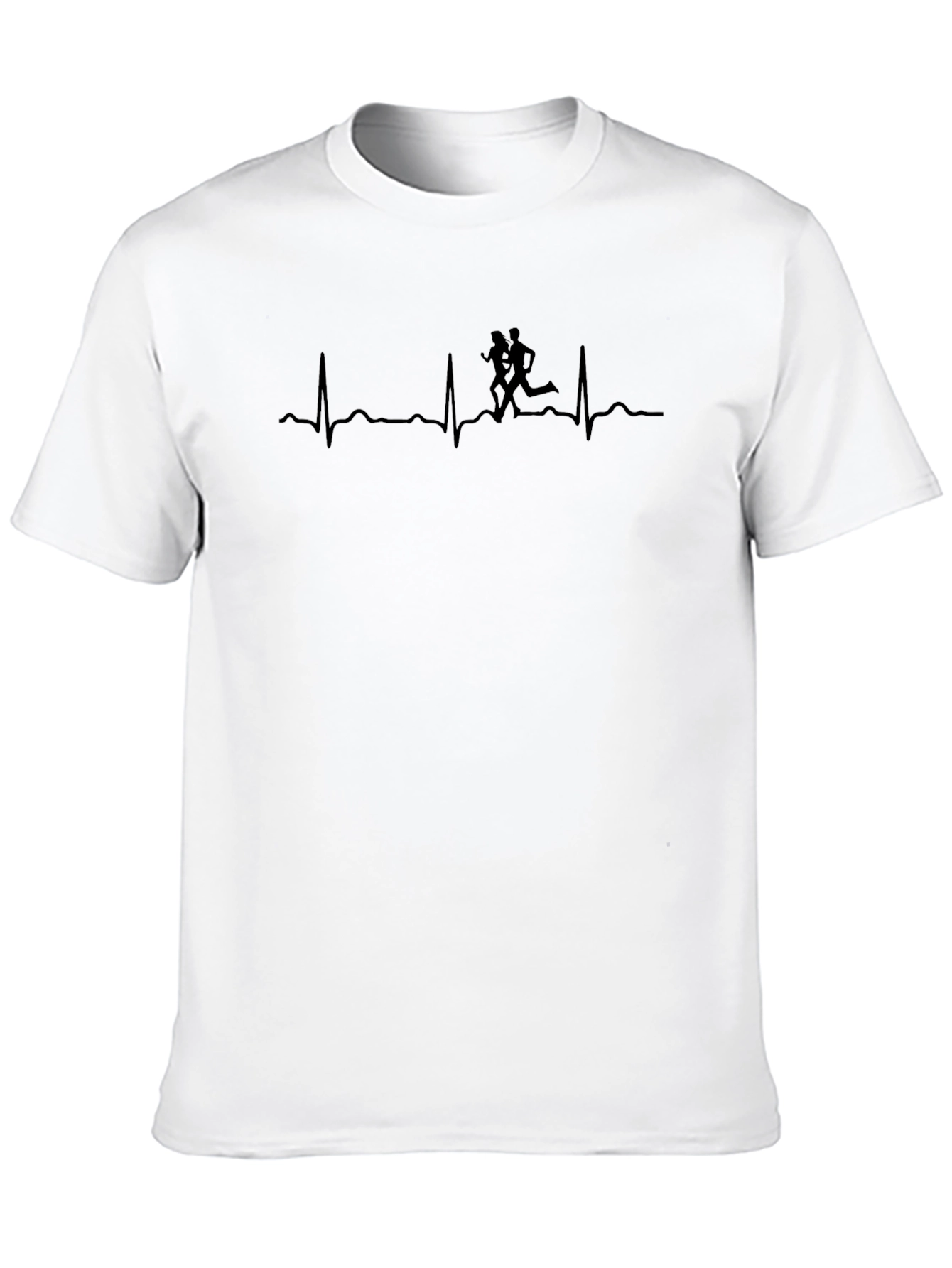 Black Runner's Heartbeat T-Shirt - Black Graphic Tee view 10