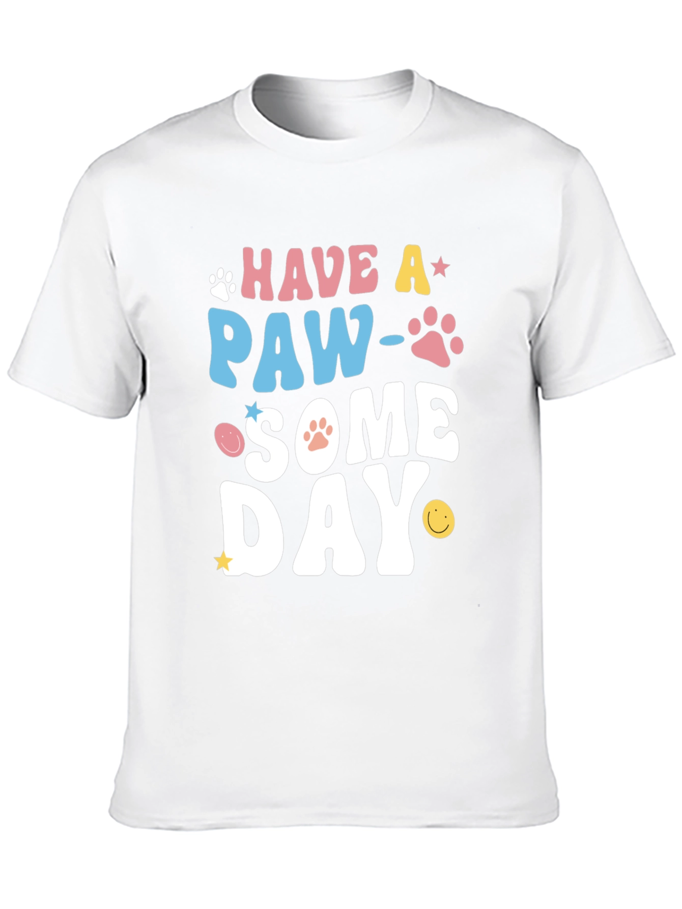 Black Paw-Some Day Graphic Tee - Novelty Print T-Shirt view 10