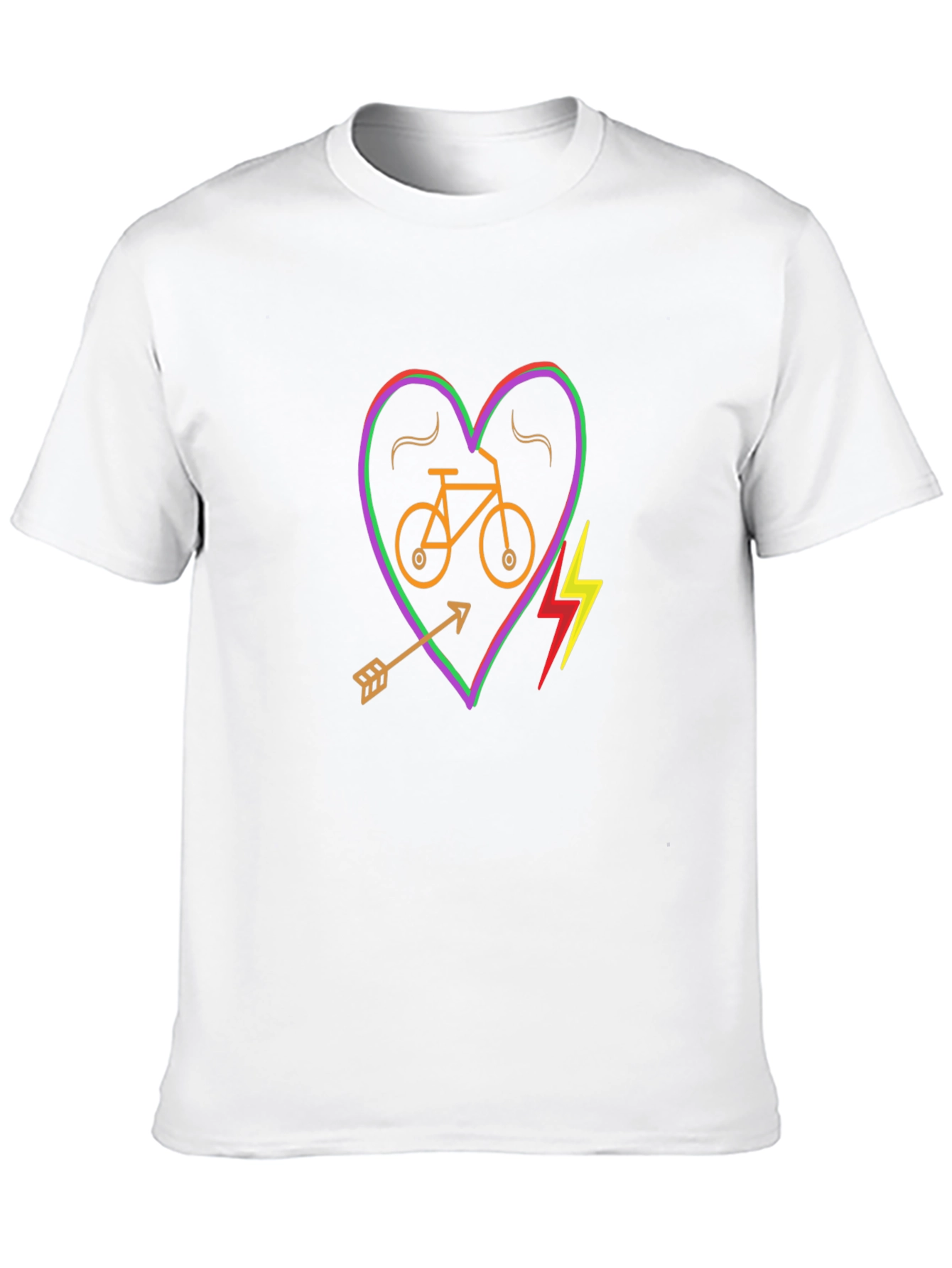 Black Heart Bike Graphic Tee - Black Cotton Shirt view 10