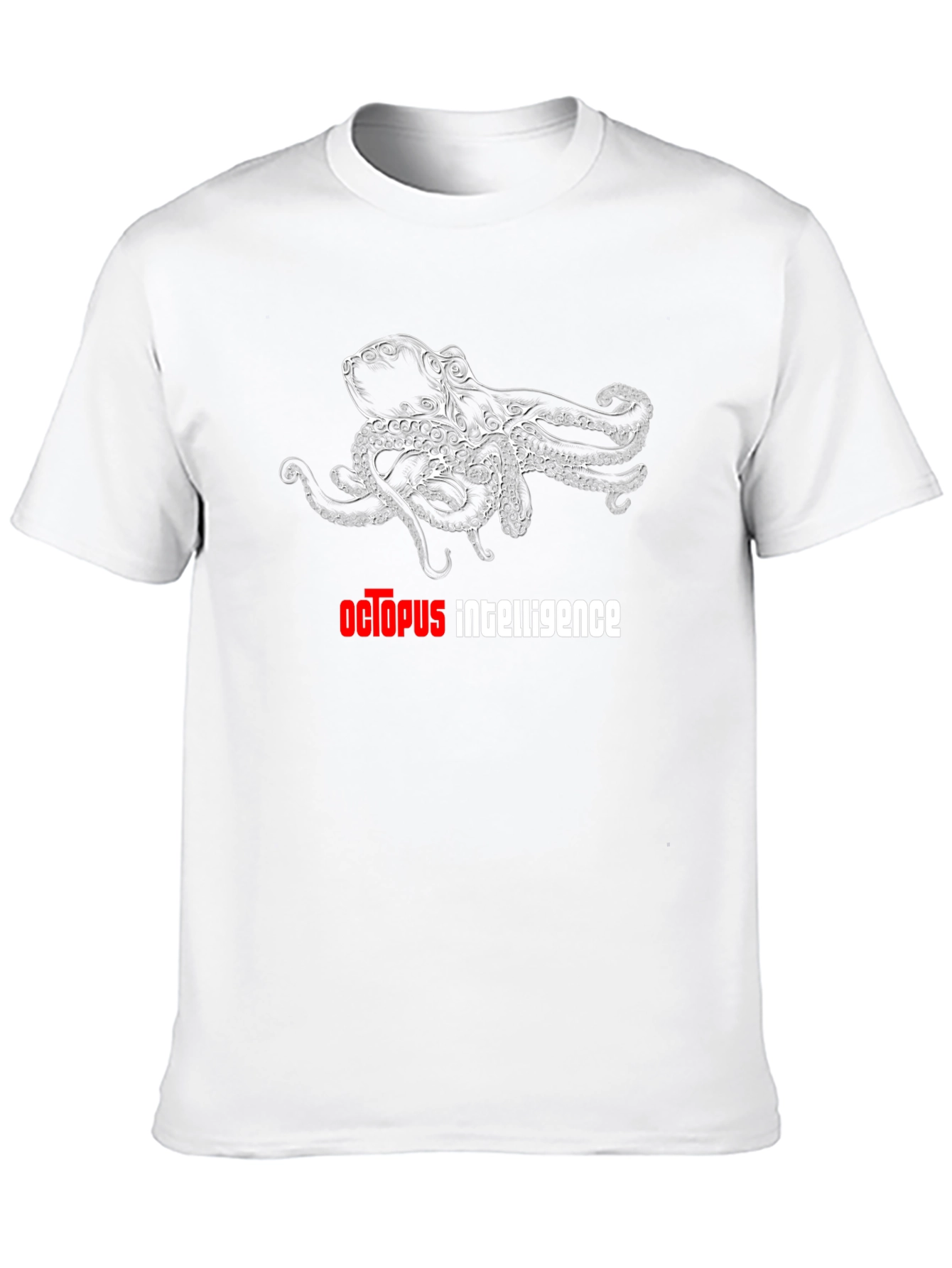 Black Octopus Intelligence Graphic Black T-Shirt view 10