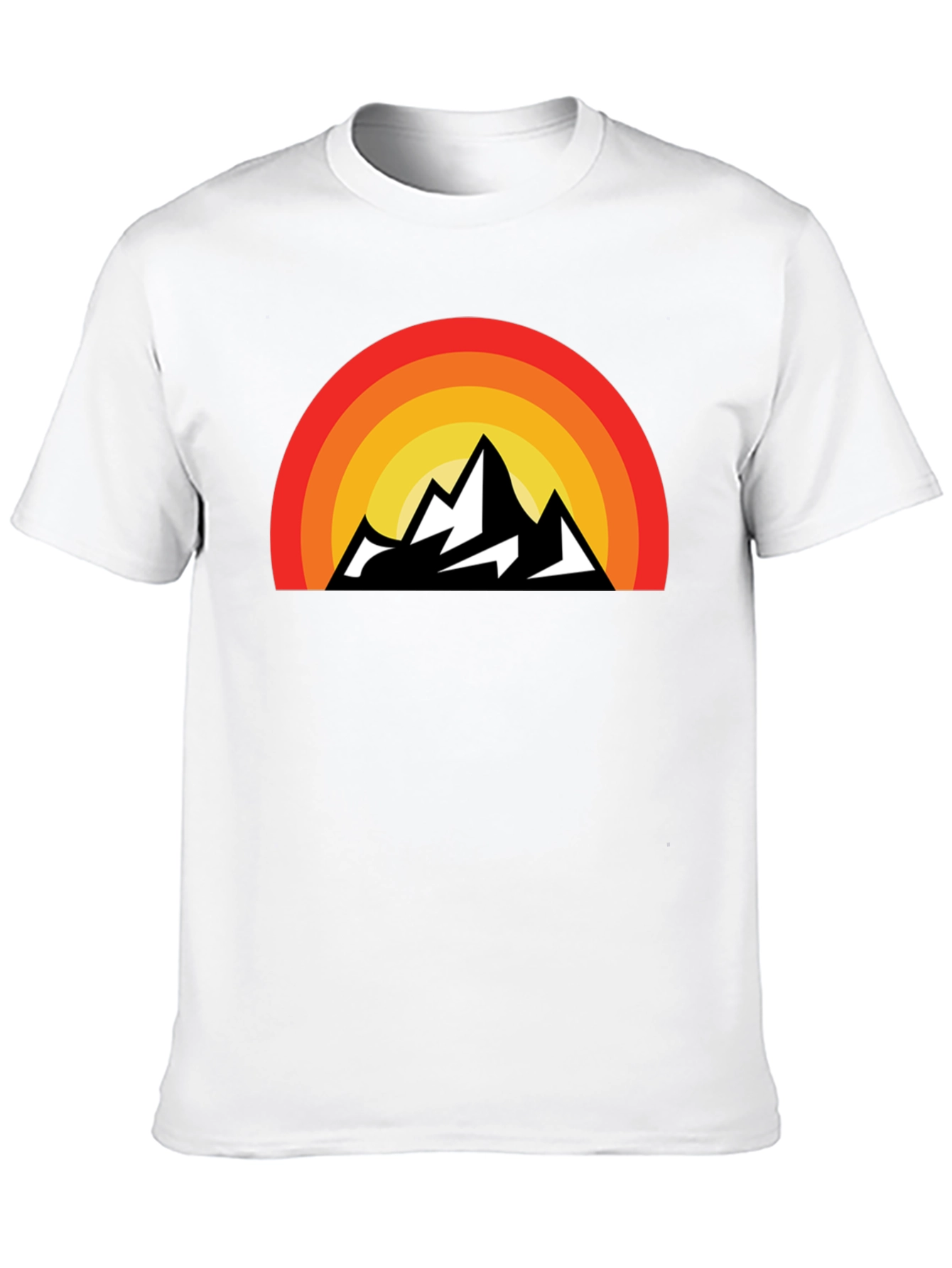 Black Retro Mountain Sunset Graphic Tee view 10