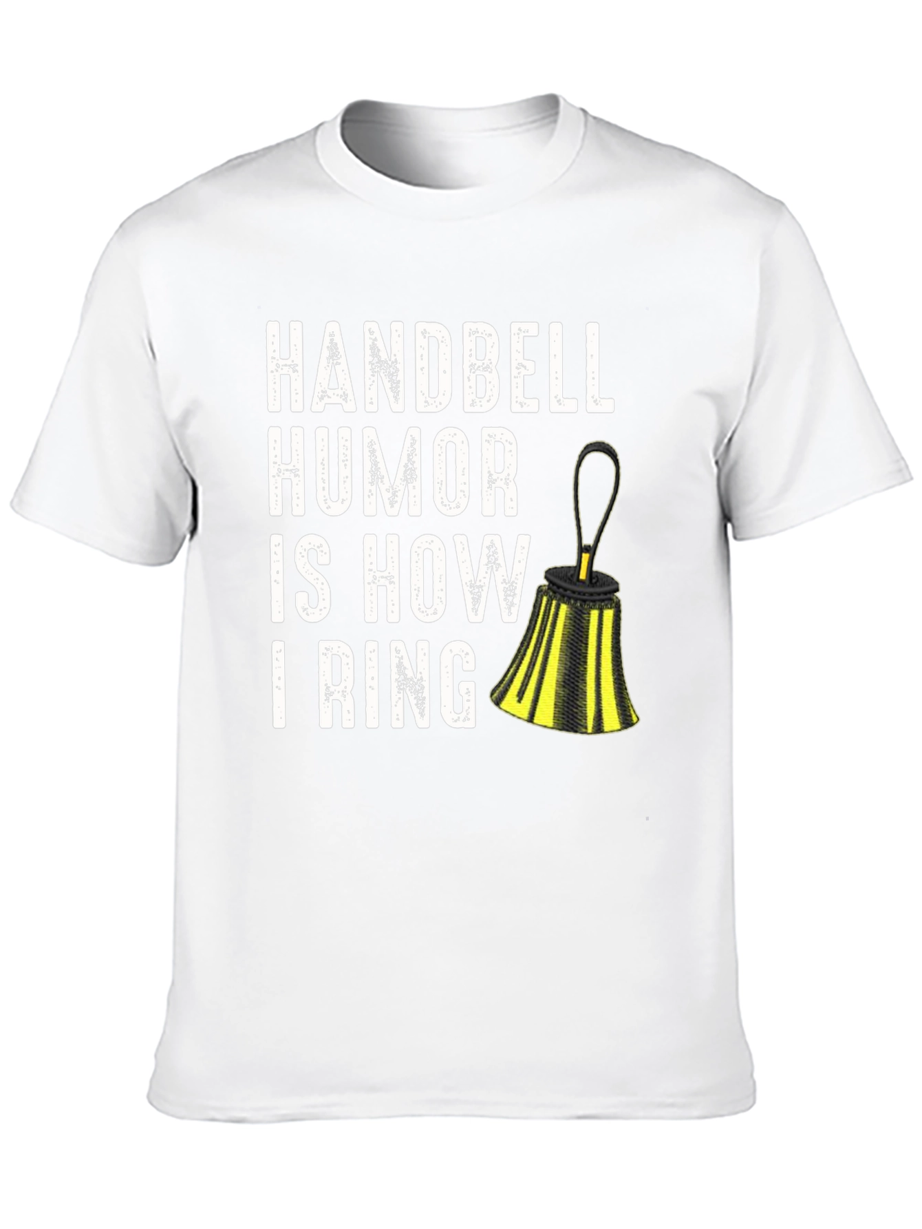 Black Handbell Humor T-Shirt - 'I Ring' Design view 10