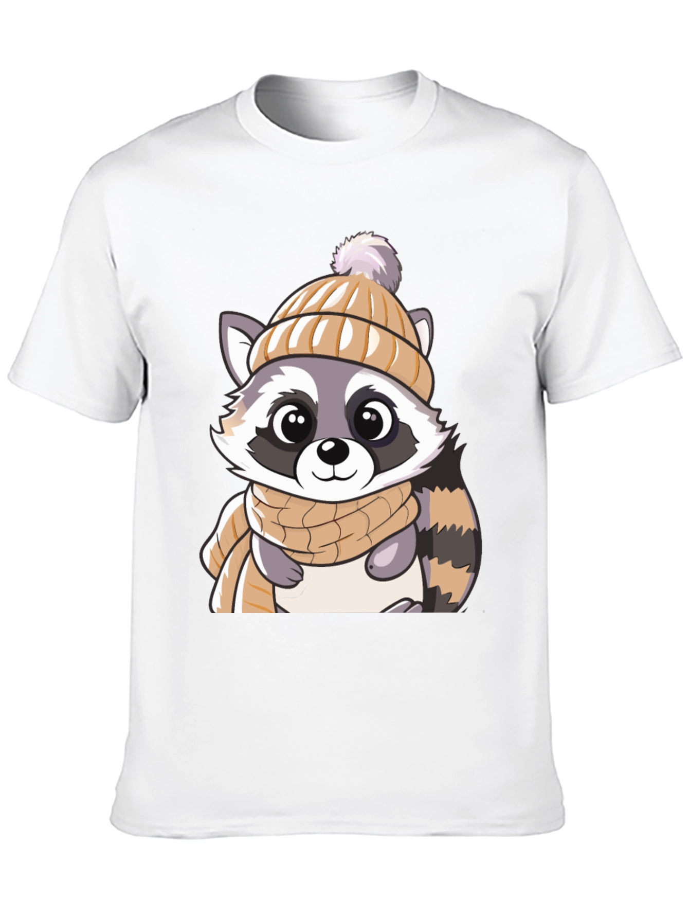 Black Cute Raccoon Graphic Tee view 10