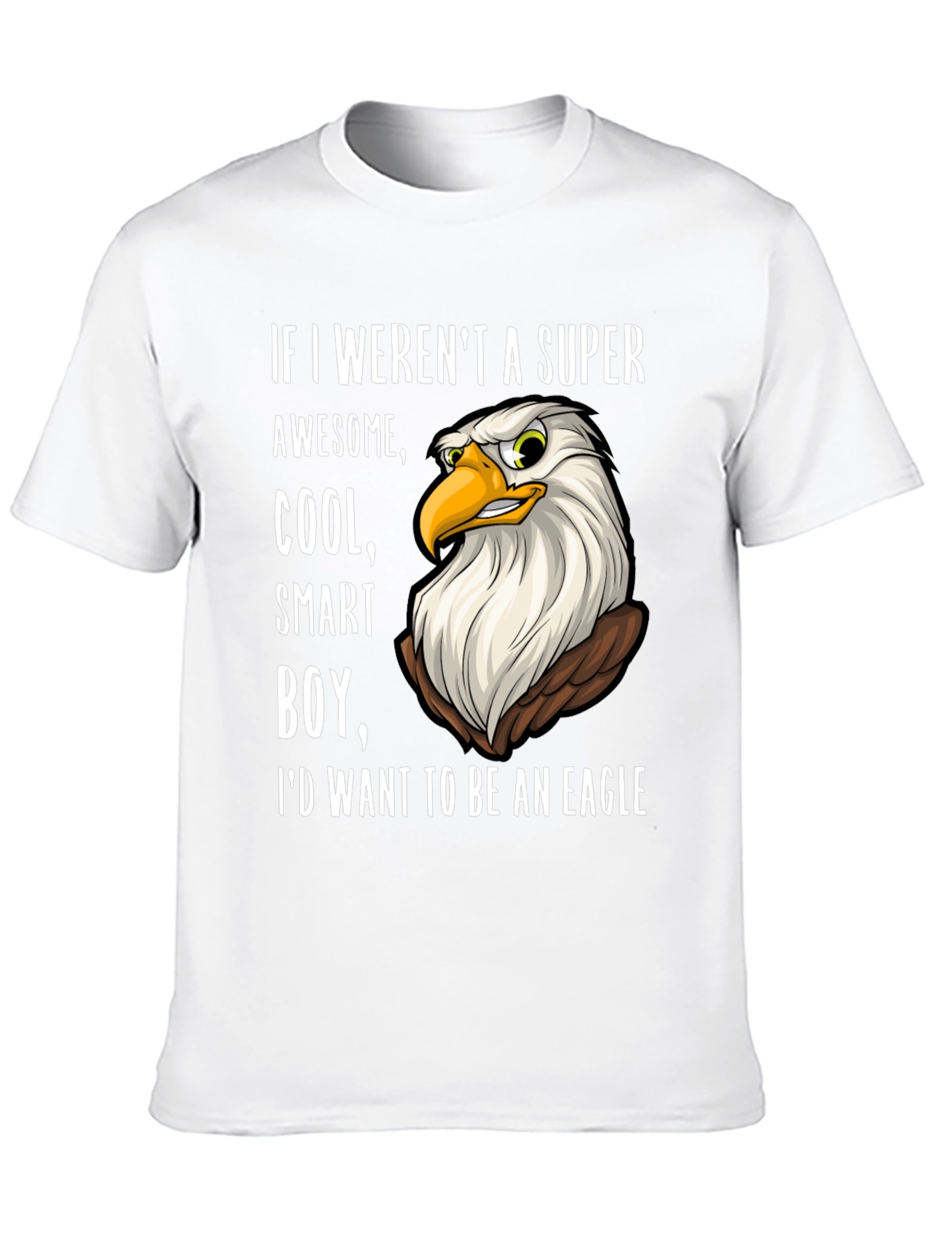 Black Funny Eagle T-Shirt - Super Awesome Cool Smart Boy Design view 10