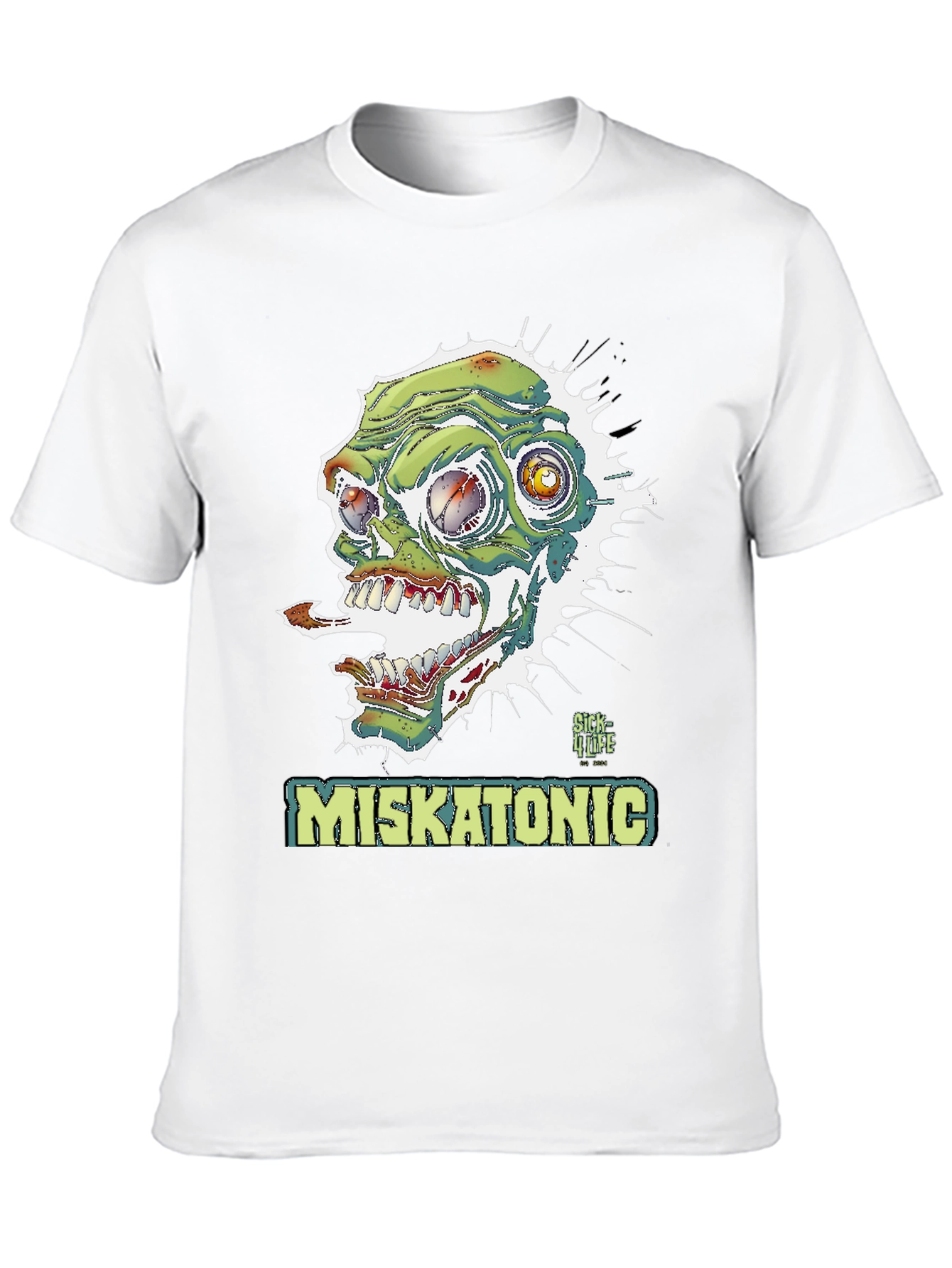 Black Miskatonic Zombie Graphic T-Shirt - Horror Style view 10