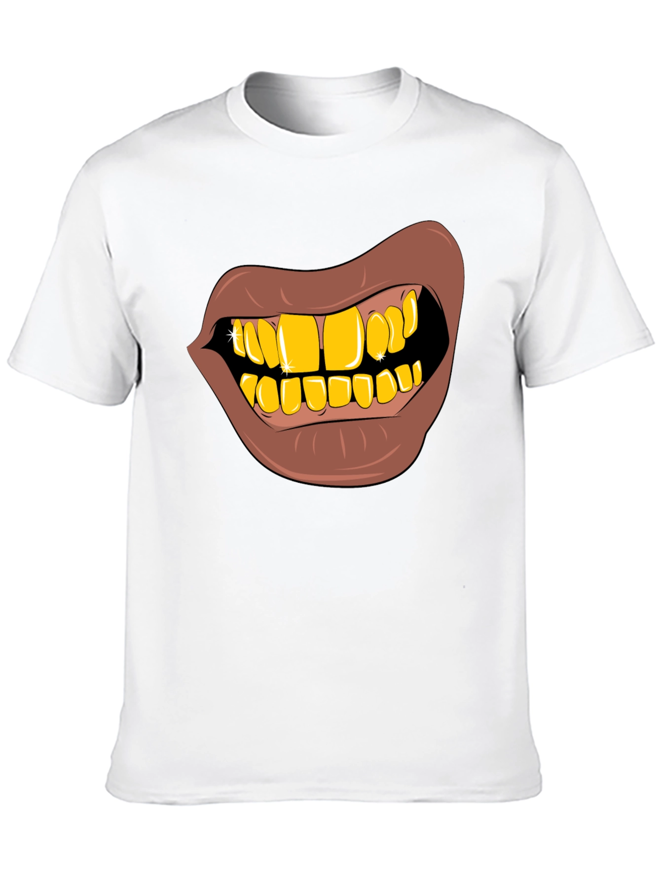 Black Gold Teeth Graphic T-Shirt - Novelty Style view 10