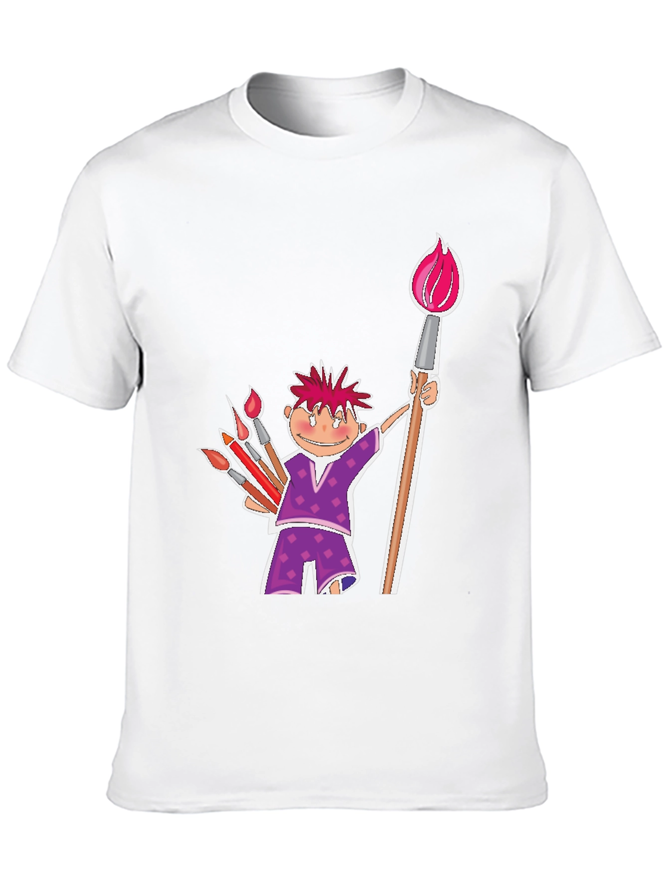 Black Cartoon Artist Black Cotton T-Shirt view 10