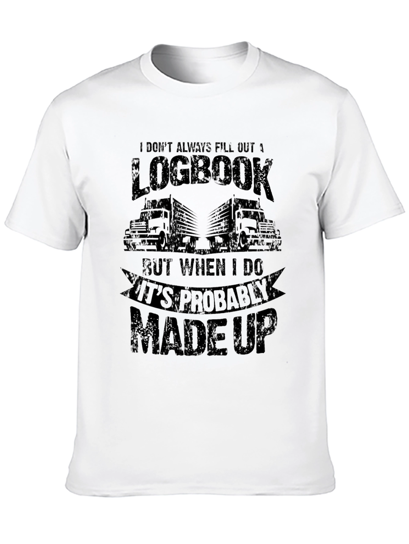 Black Funny Trucker Logbook T-Shirt view 10