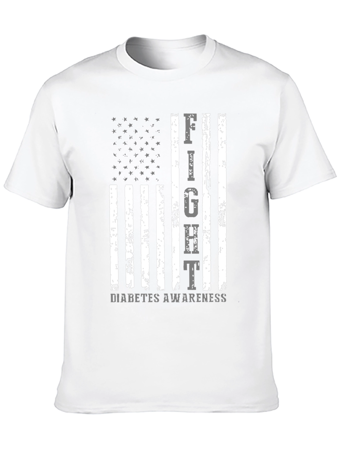 Black Fight Diabetes Awareness American Flag T-Shirt view 10