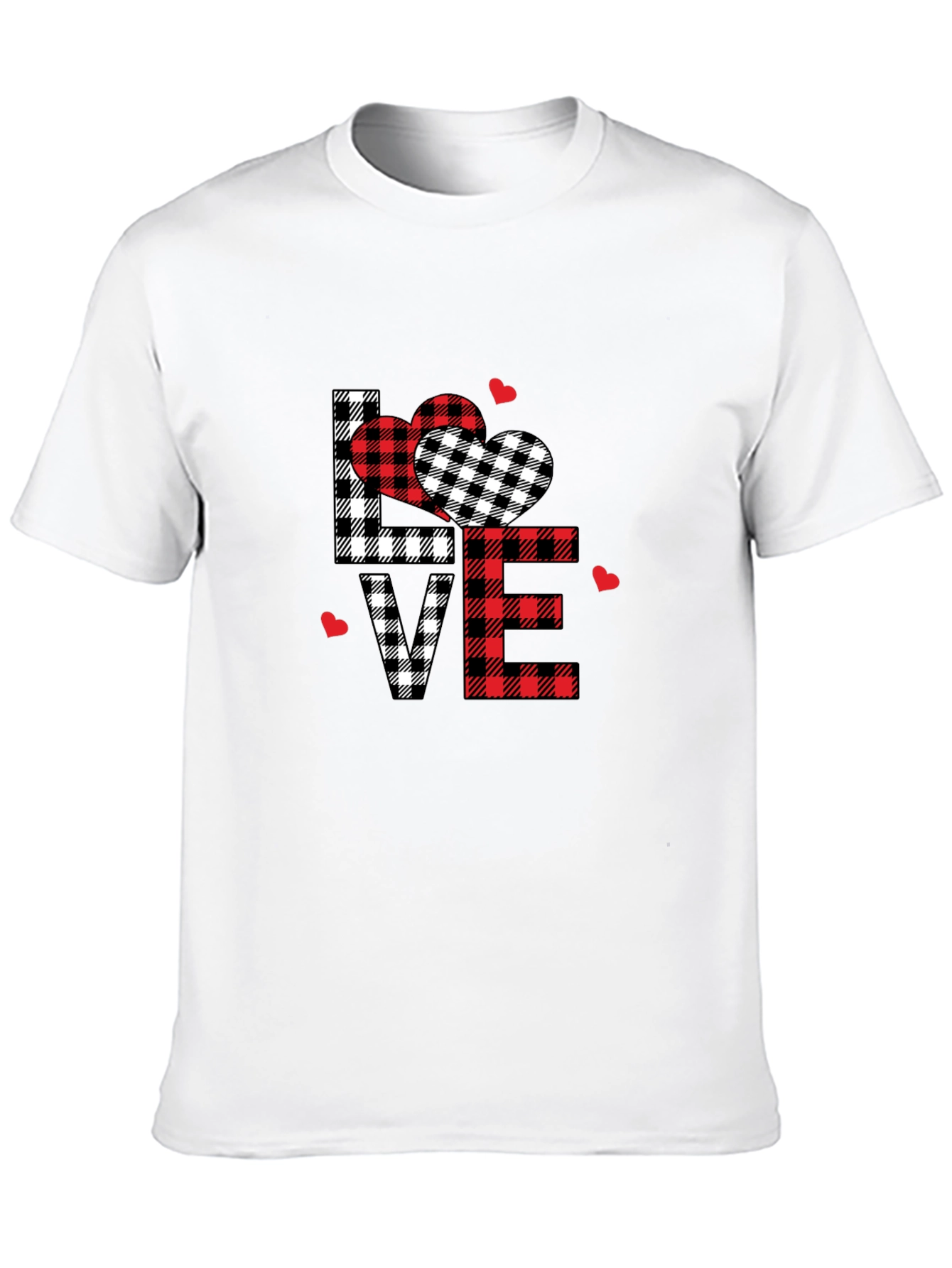 Black Love Plaid Graphic Tee view 10