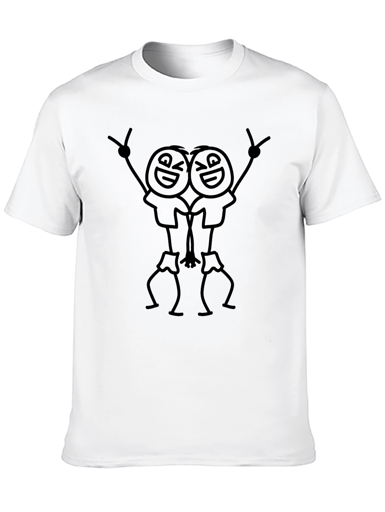 Black Stick Figure Twin Black Graphic Tee view 10