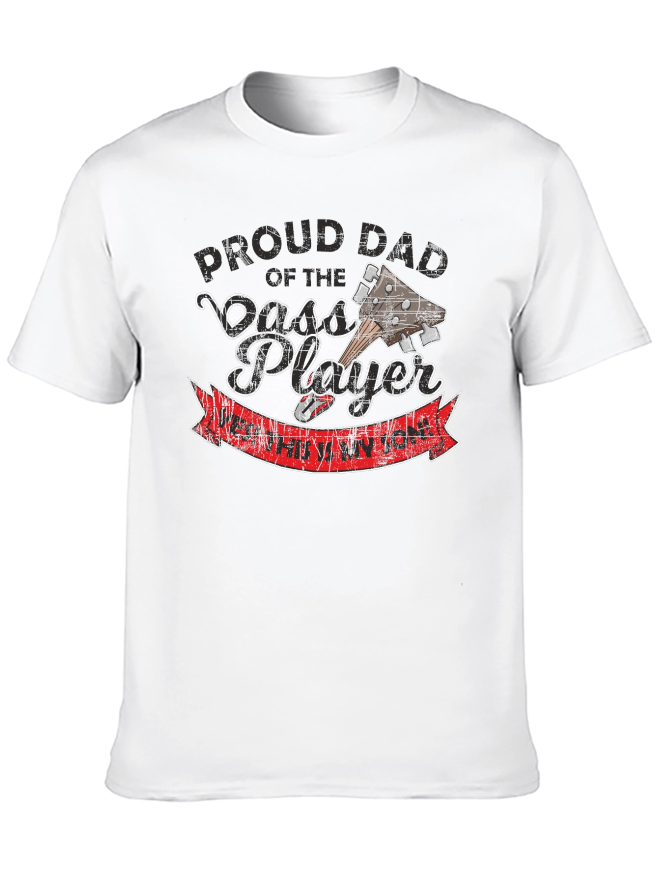 Black Proud Dad of Bass Player T-Shirt view 10