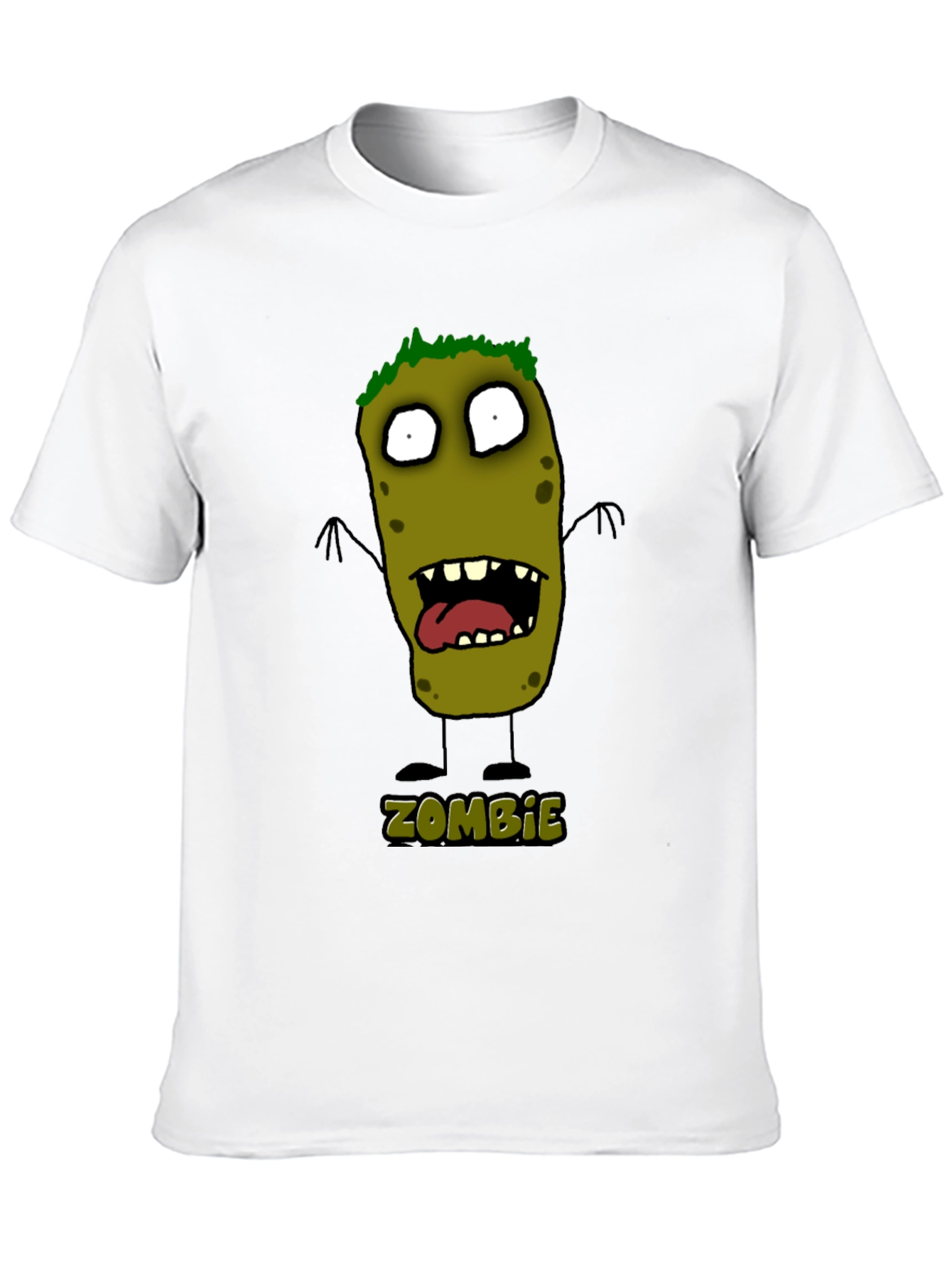 Black Zombie Cartoon Graphic Black T-Shirt view 10