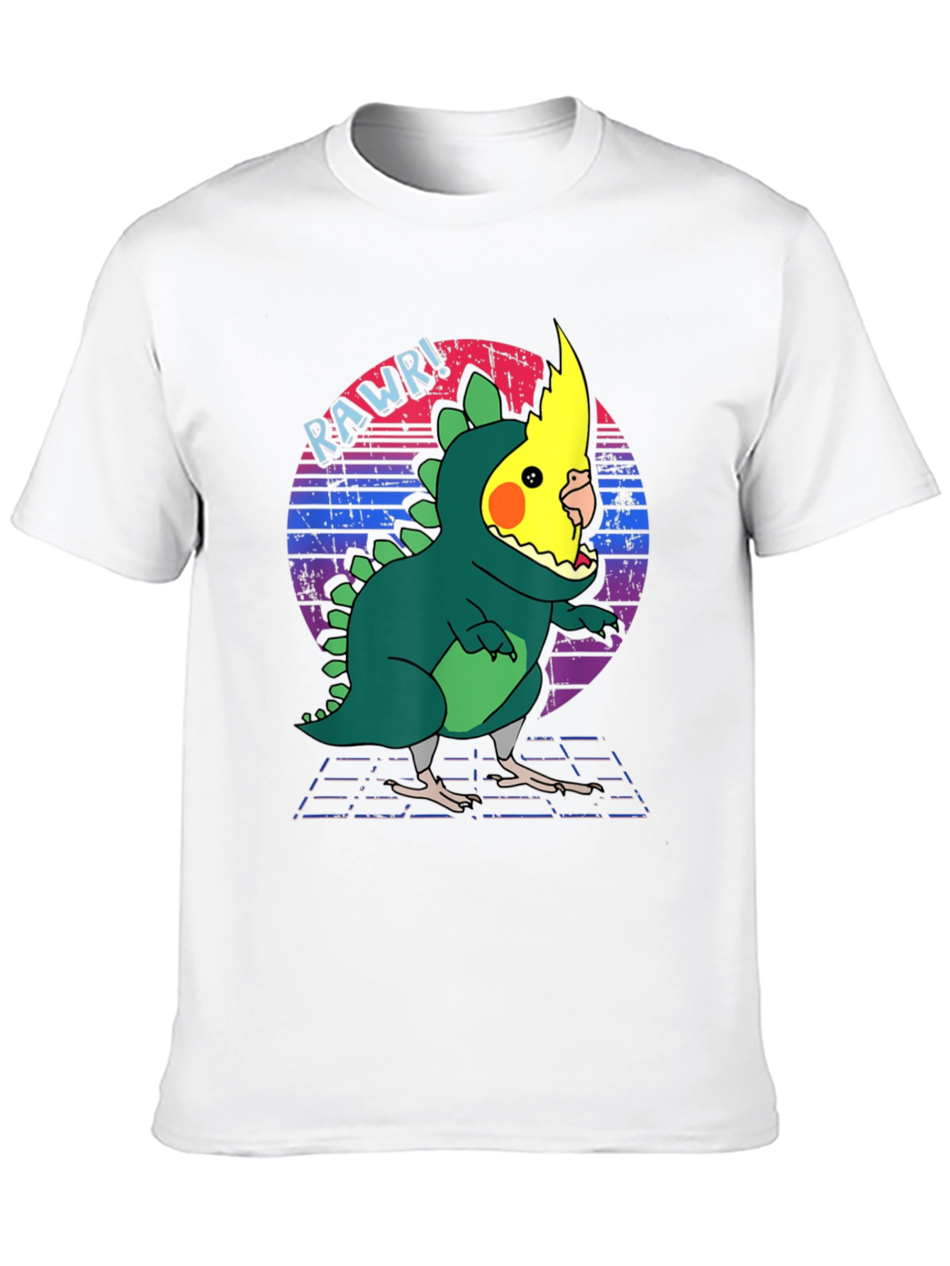 Black Funny Cockatiel Dinosaur T-Shirt view 10