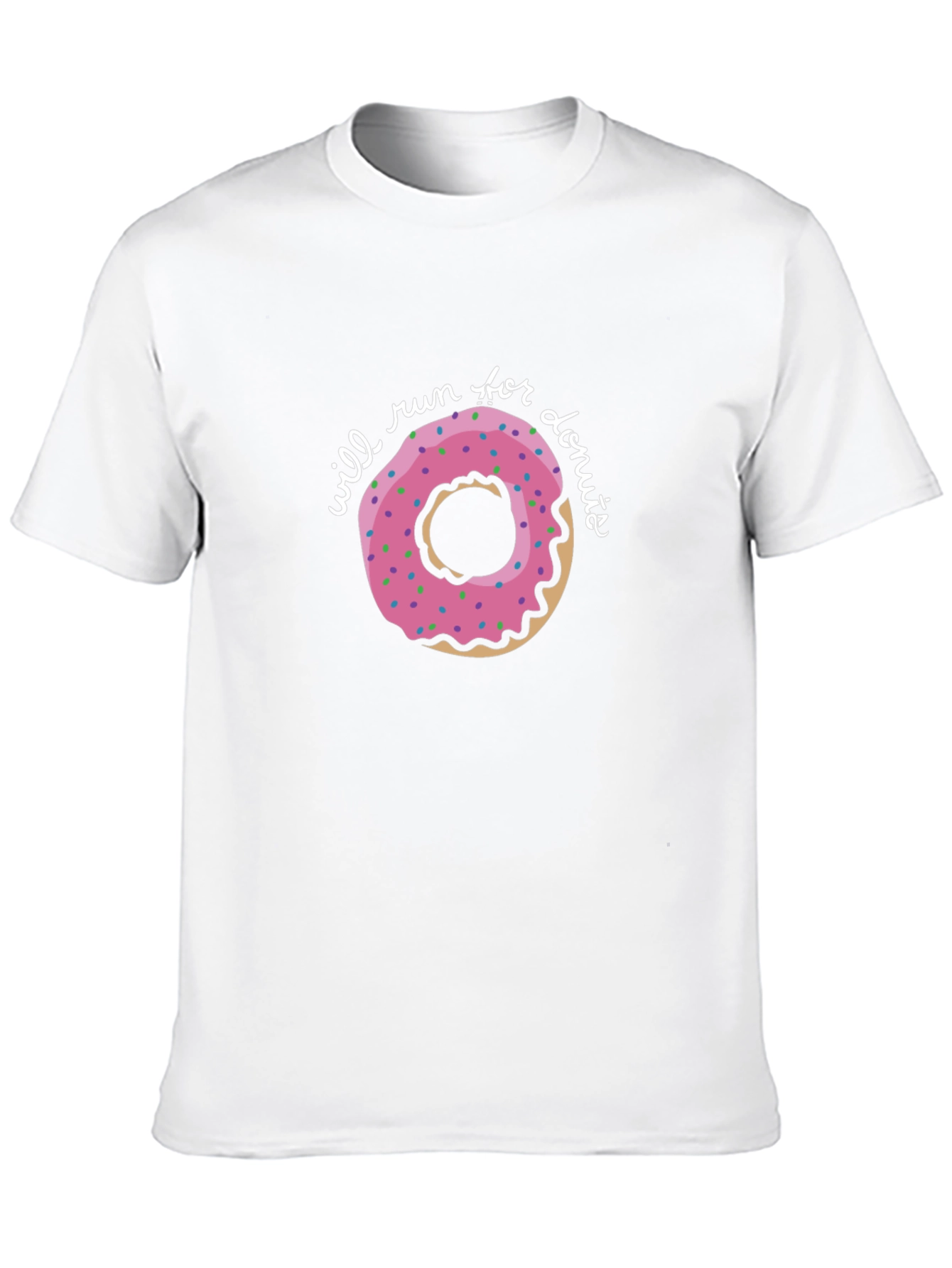 Black Will Run For Donuts T-Shirt - Casual Cotton Tee view 10