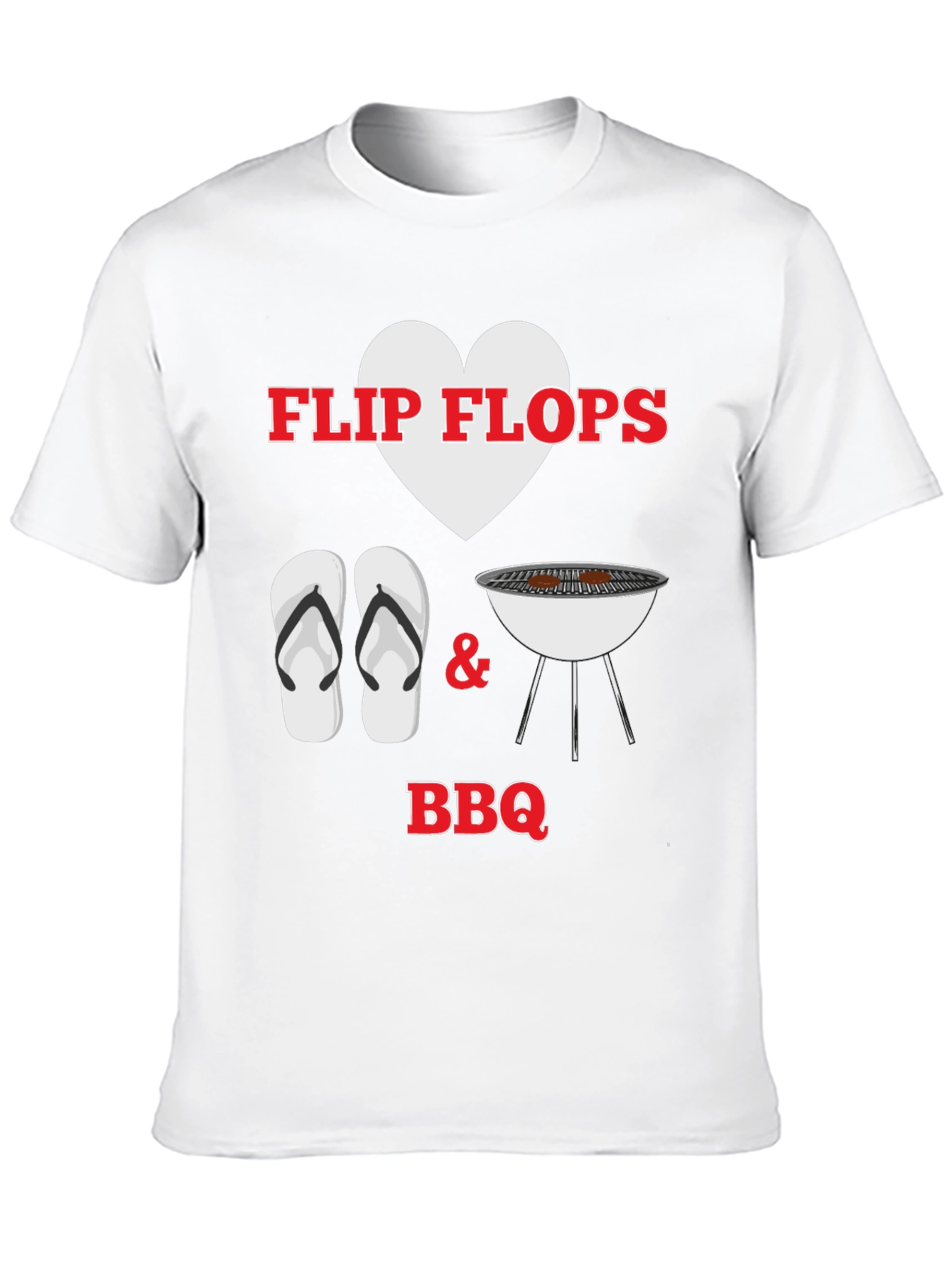 Black Flip Flops Heart BBQ T-Shirt view 10