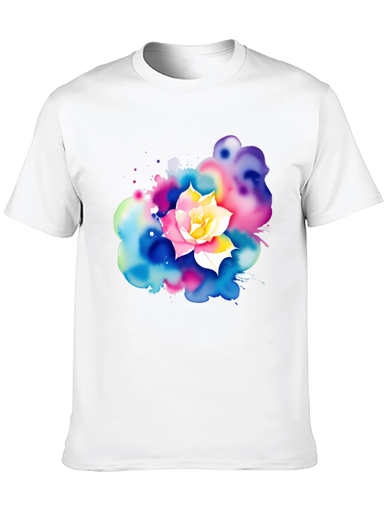 Black Watercolor Flower Graphic T-Shirt view 10