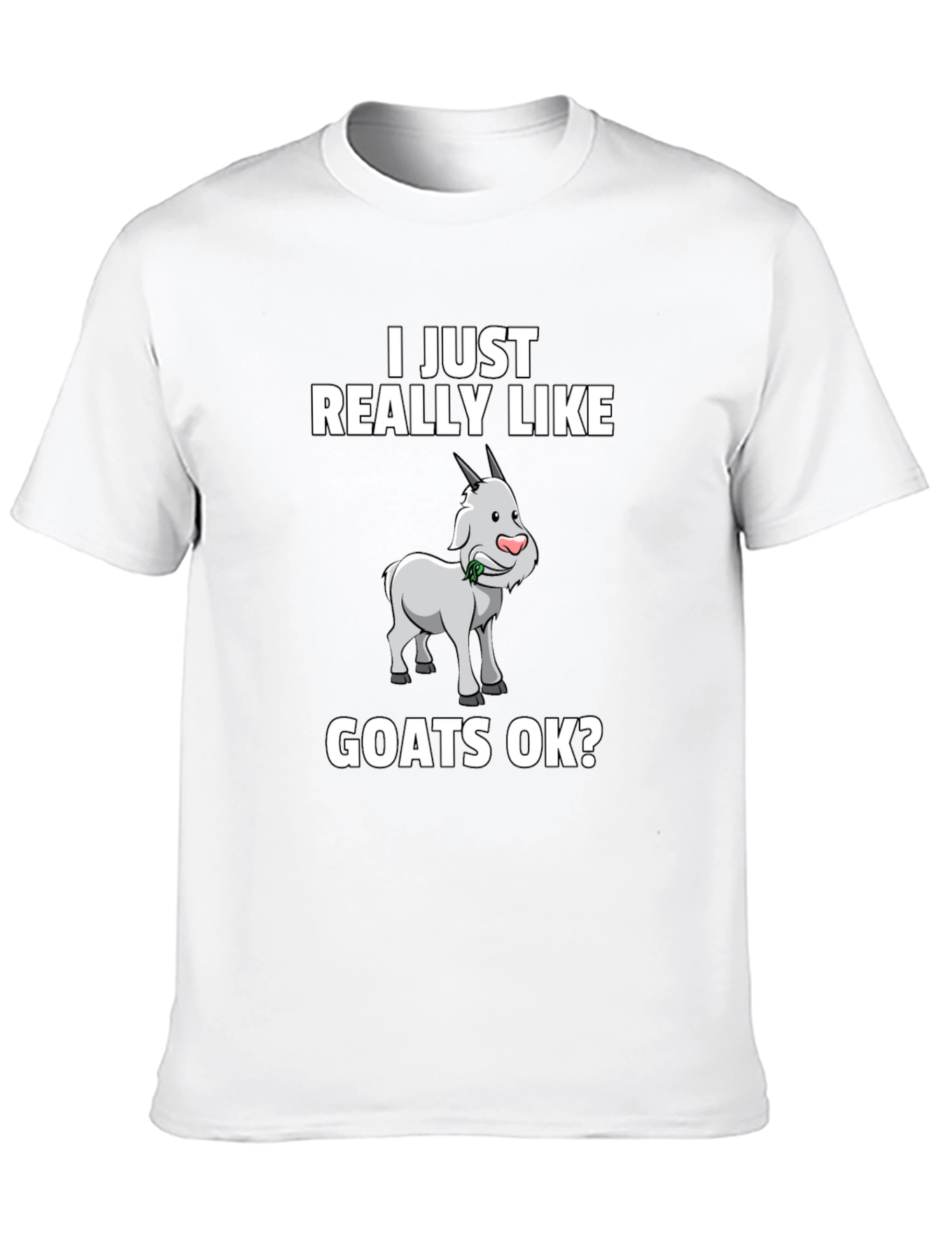 Black I Just Really Like Goats OK? Graphic Tee view 10